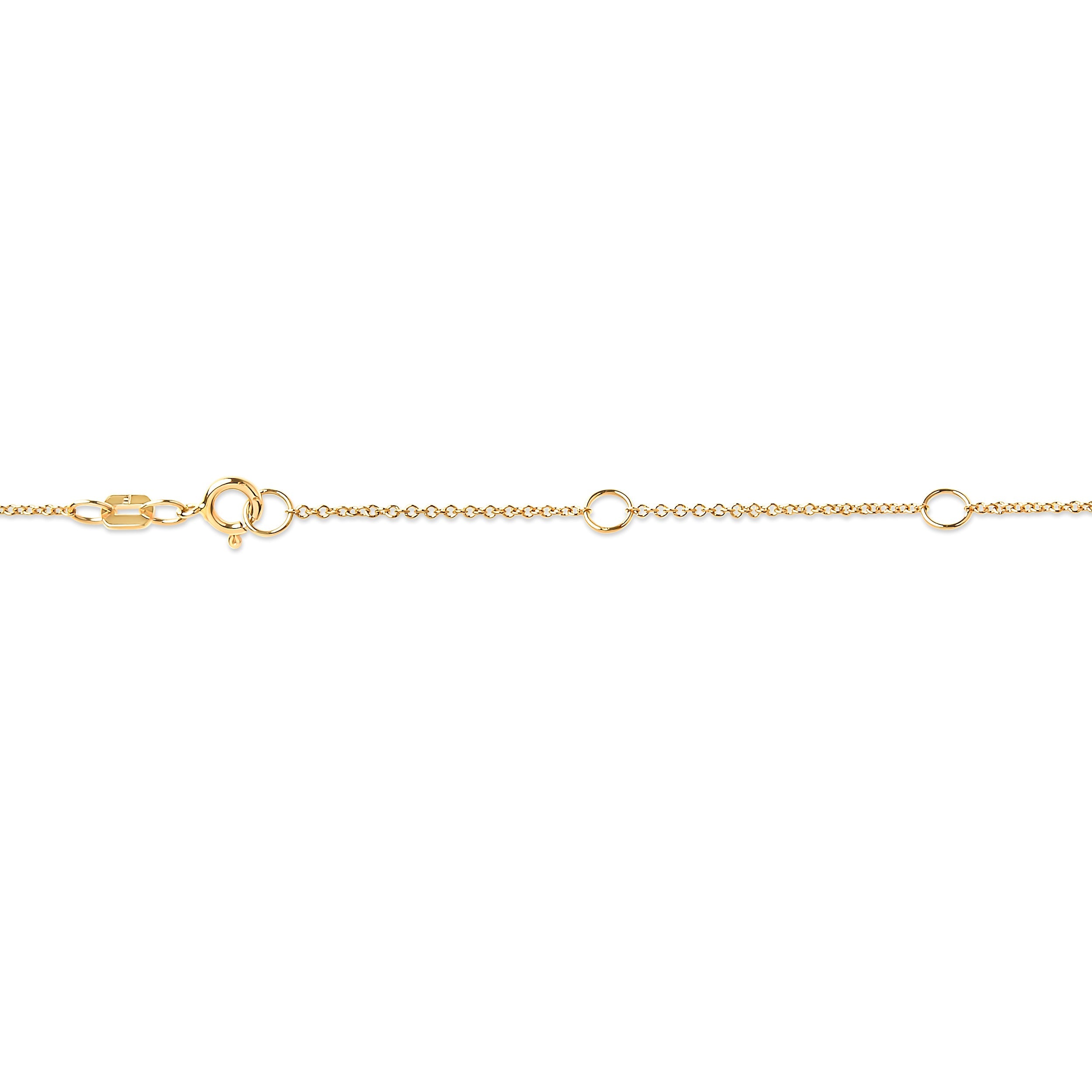 10K Yellow Gold 1/2 Carat Round Brilliant-Cut Diamond Modern Bezel-Set Solitaire 16"-18" Pendant Necklace (H-I Color, SI2-I1 Clarity) by Bids.com