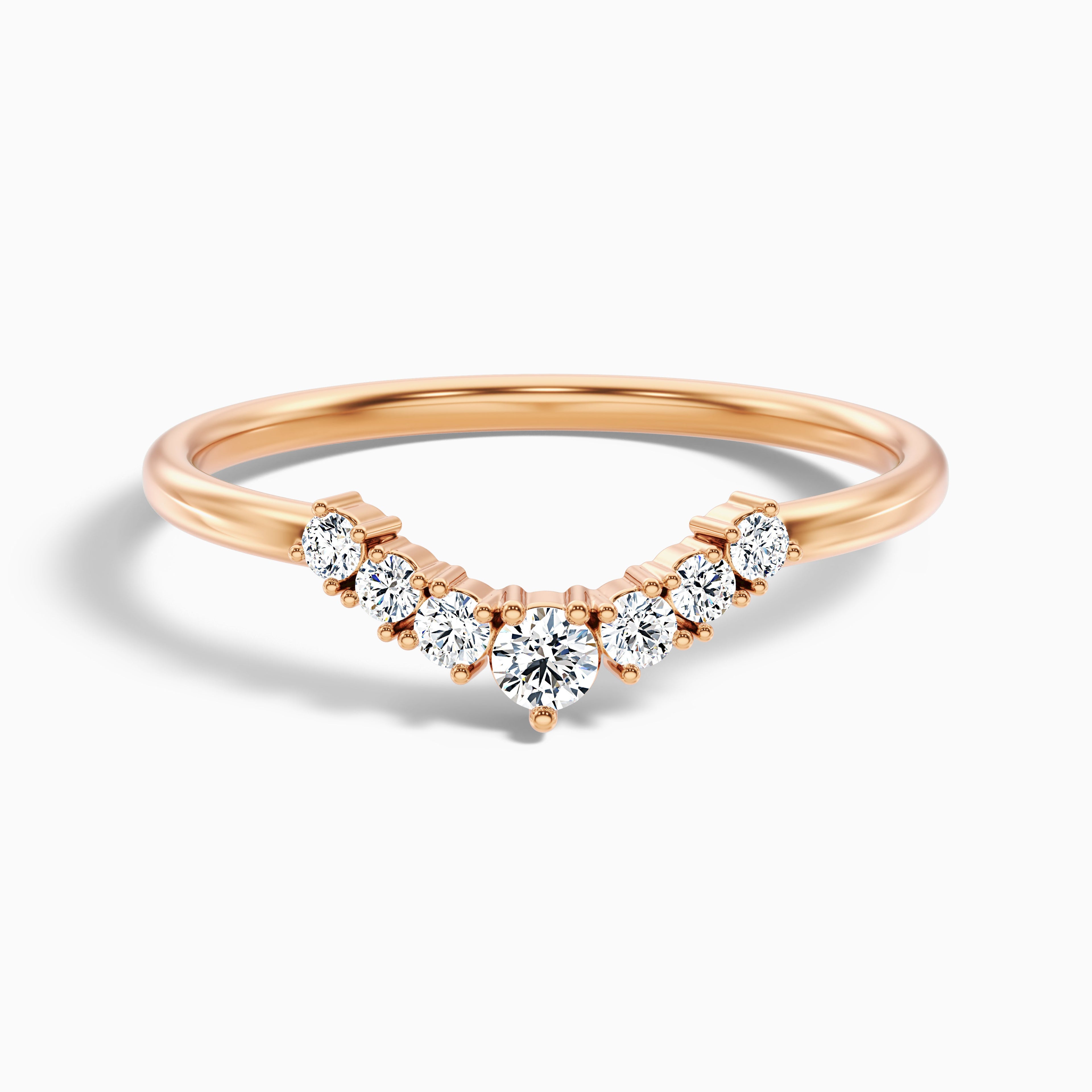 Helene Round Cut Crescent Shaped Lab Grown Diamond Matching Band