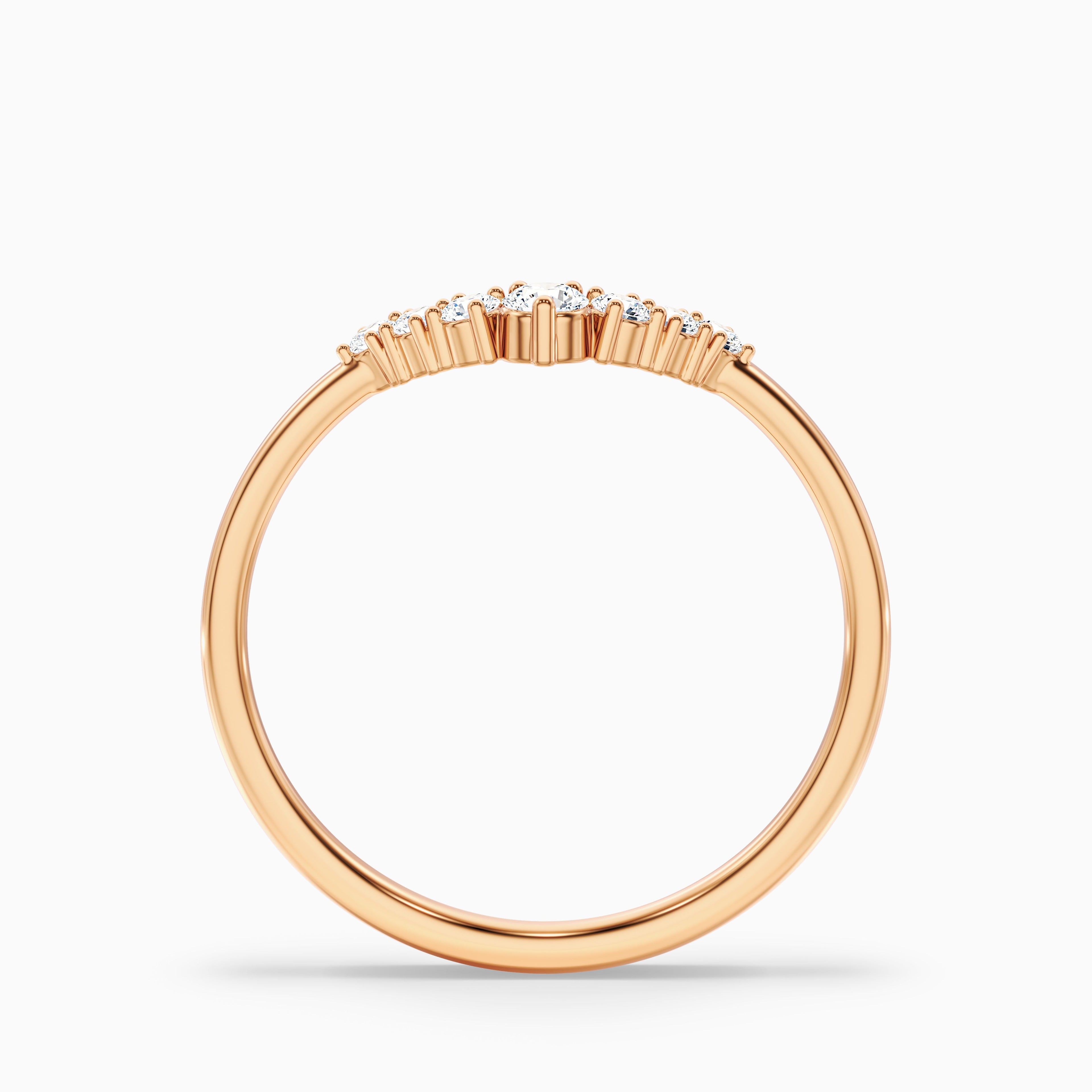Helene Round Cut Crescent Shaped Lab Grown Diamond Matching Band
