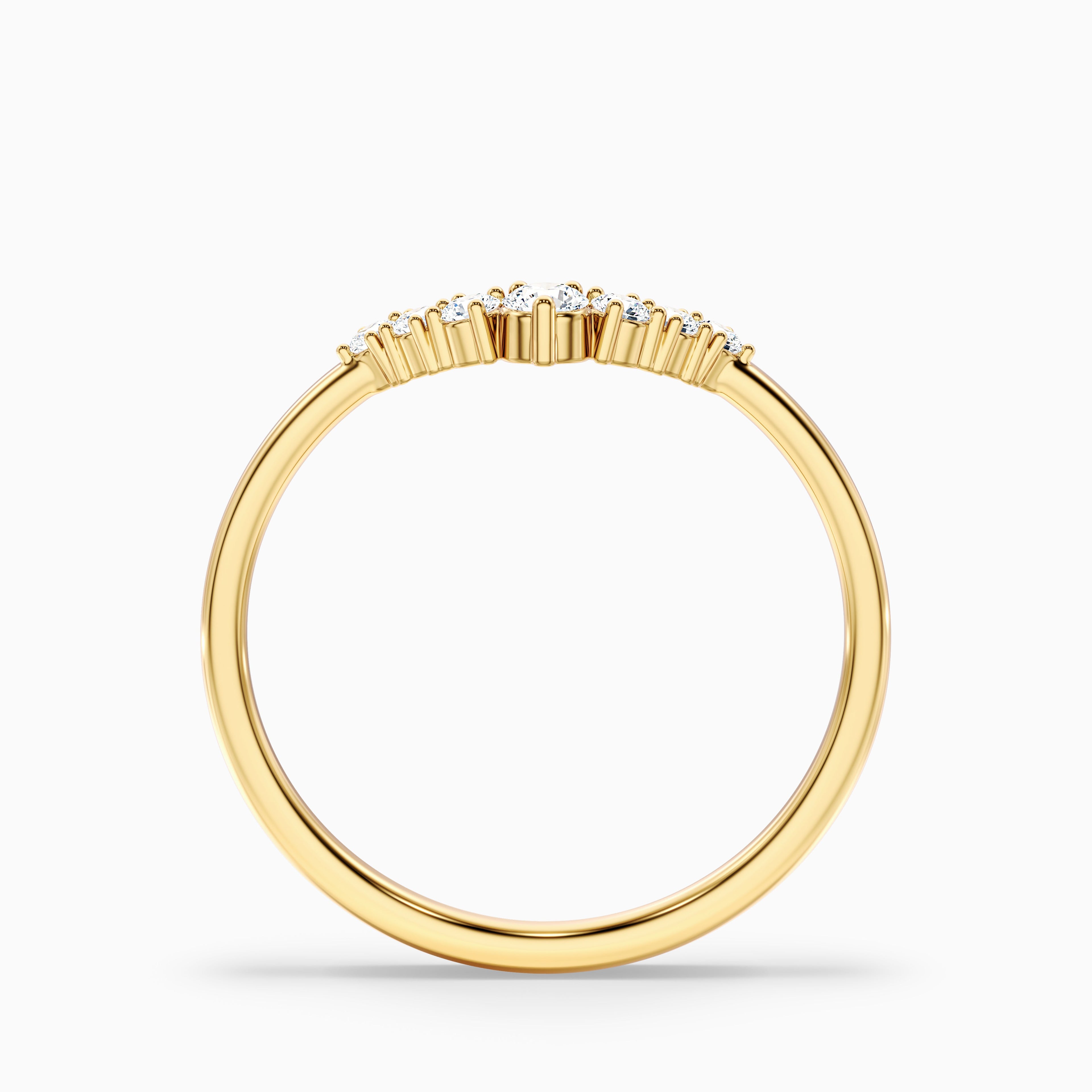 Helene Round Cut Crescent Shaped Lab Grown Diamond Matching Band