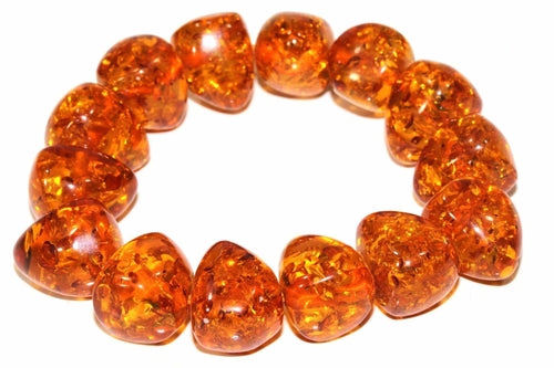 Glowing Baltic Style Amber Bracelet - Faux Amber Resin Beads 2 Styles