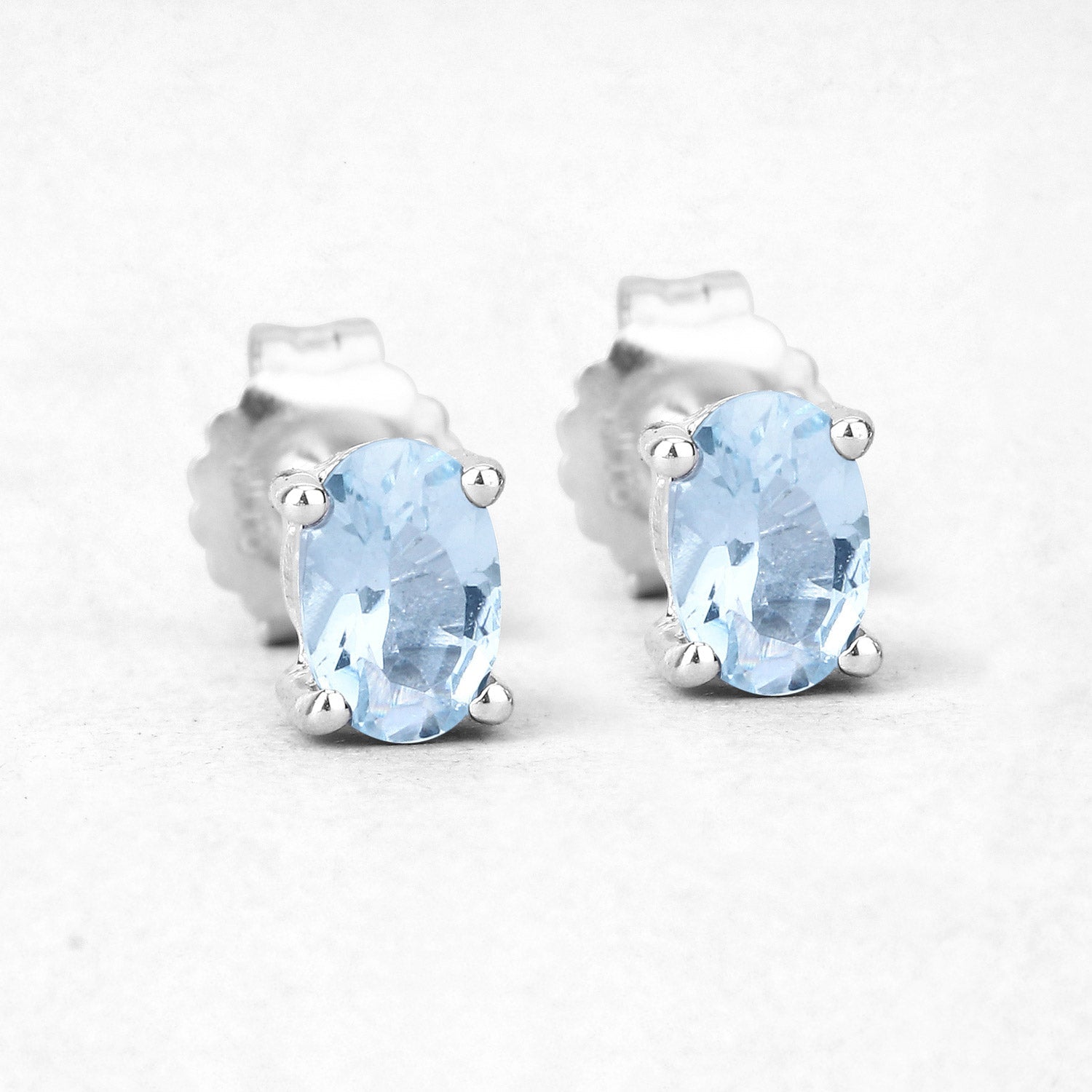 0.72 Carat Genuine Aquamarine .925 Sterling Silver Earrings by Bids.com