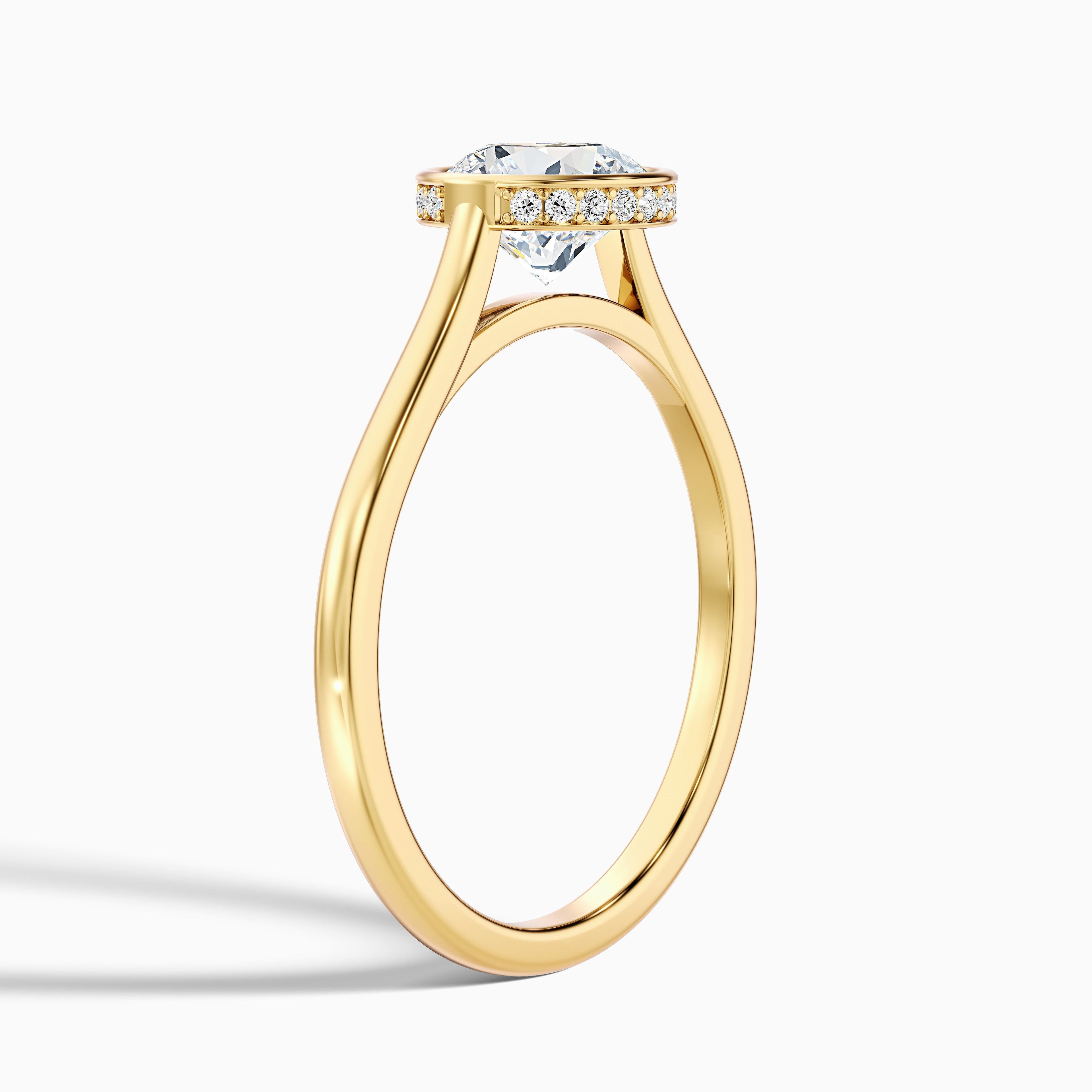 Anya 1 Carat Round Lab Grown Engagement Ring Hidden Halo in 14k Rose Gold