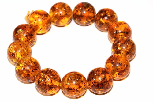 Glowing Baltic Style Amber Bracelet - Faux Amber Resin Beads 2 Styles