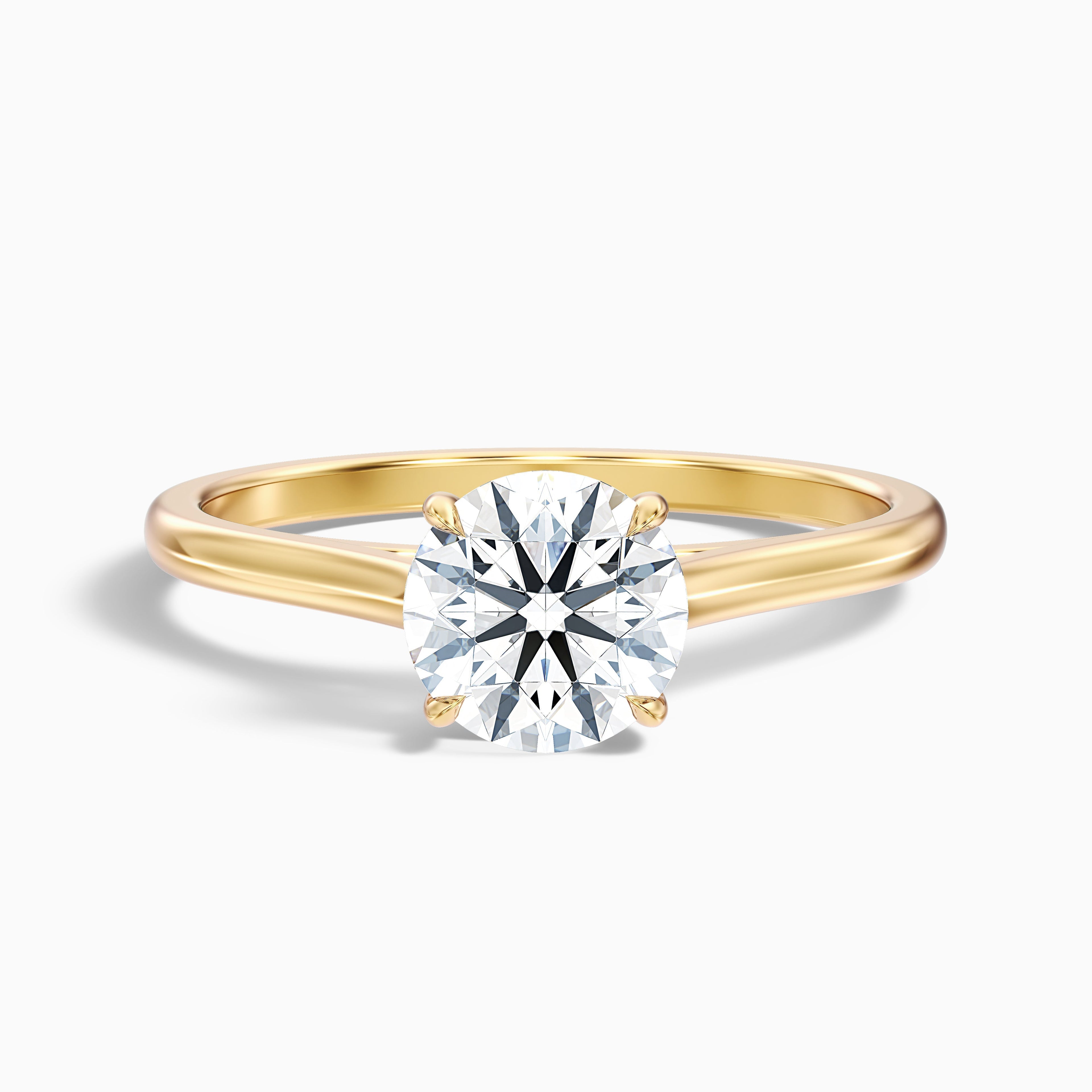 Lena 4 Carat Round Cut Solitaire Lab Grown Engagement Ring in 14k Rose Gold