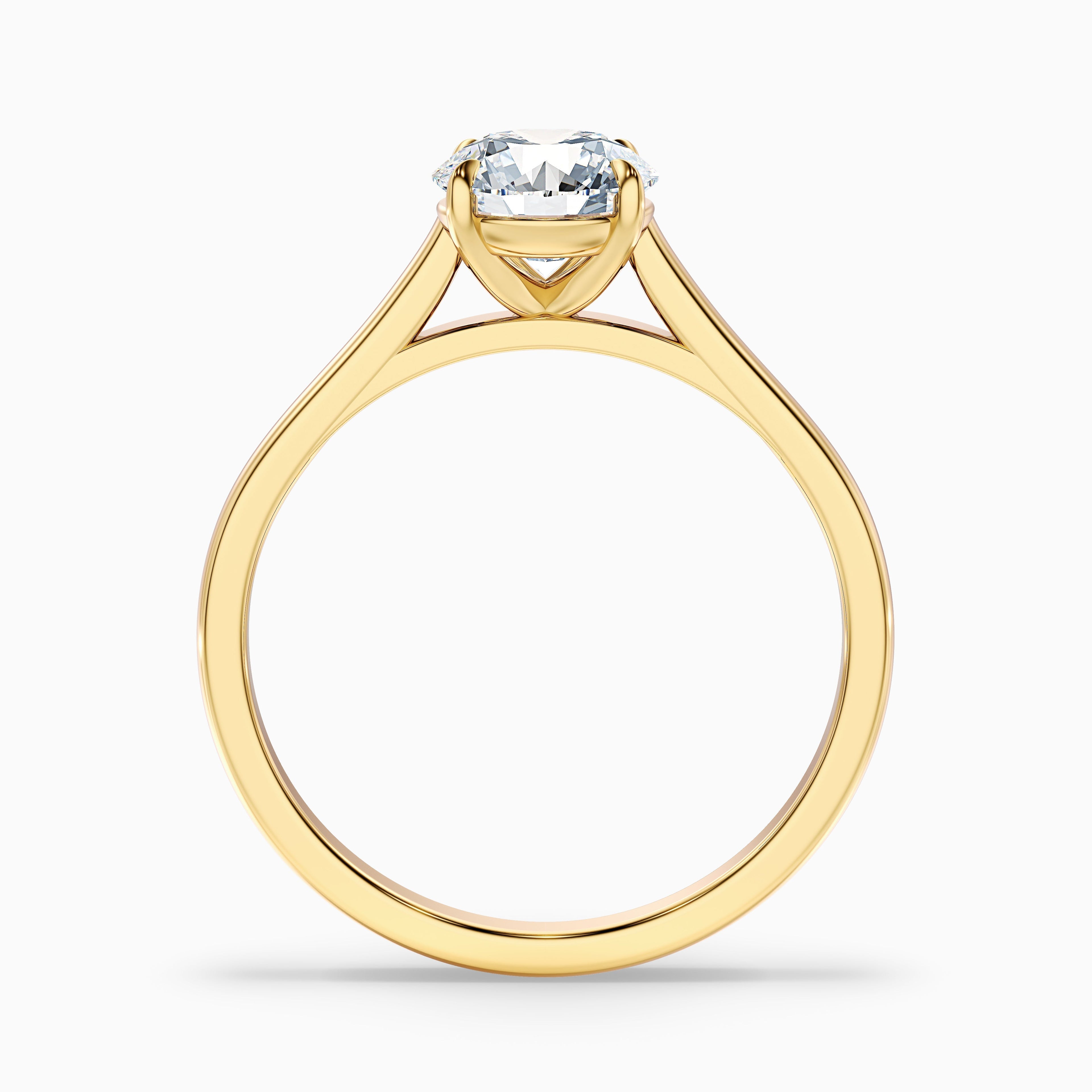 Anaya 1.5 Carat Round Cut Solitaire Moissanite Diamond Ring in 18k Yellow Gold