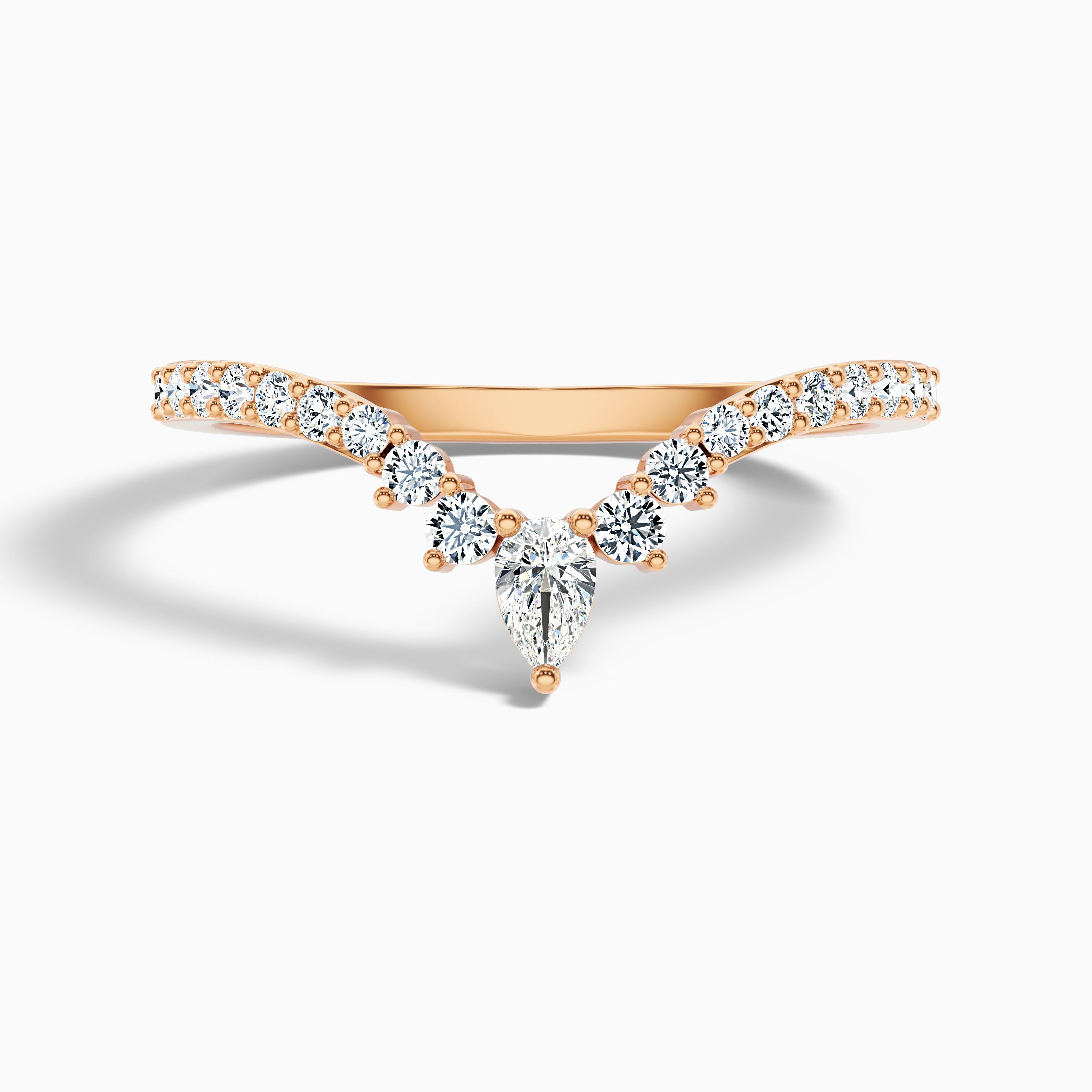 Winona Pear and Round Cut Crescent Shaped Lab Grown Diamond Wedding Band