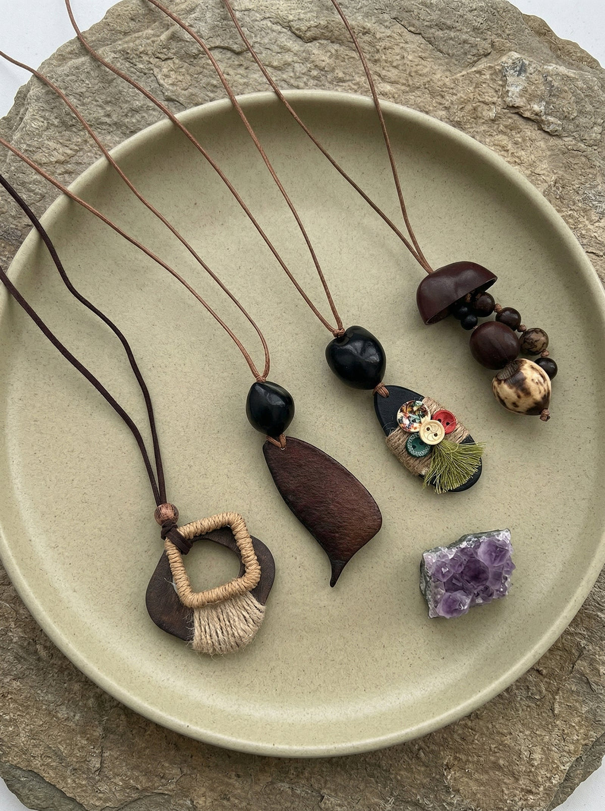 Artisanal Woodland Pendant Necklace DestGlow