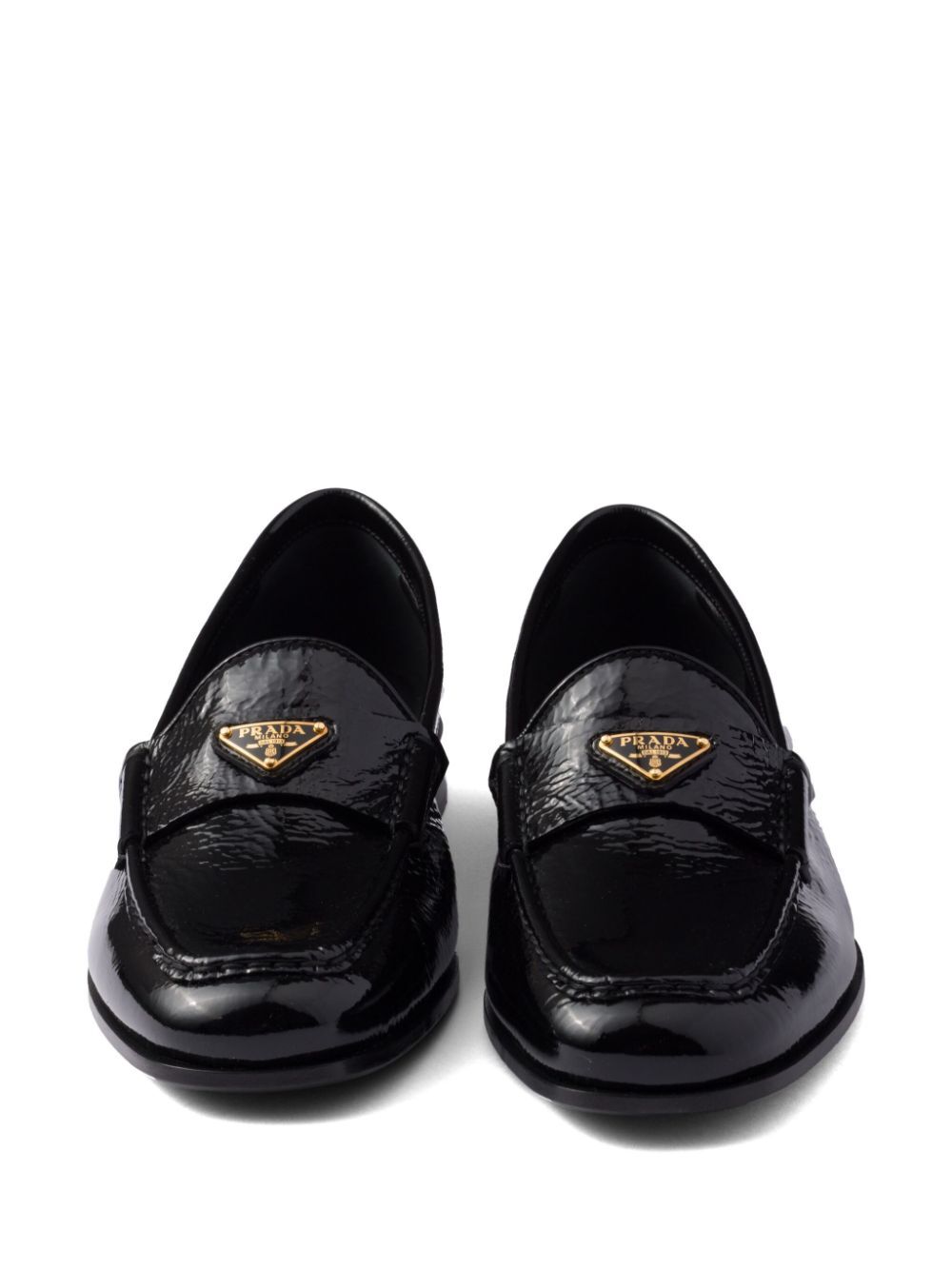 Prada Women Patent Leather Loafers by Luosophy