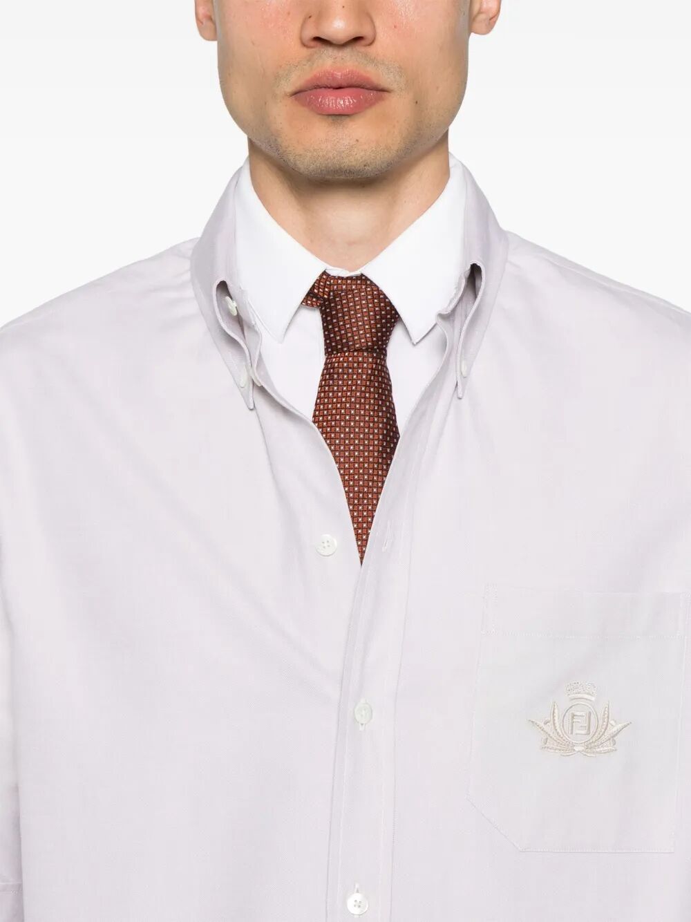 Fendi Men Fendi Crest Oxford Cotton Shirt by Luosophy