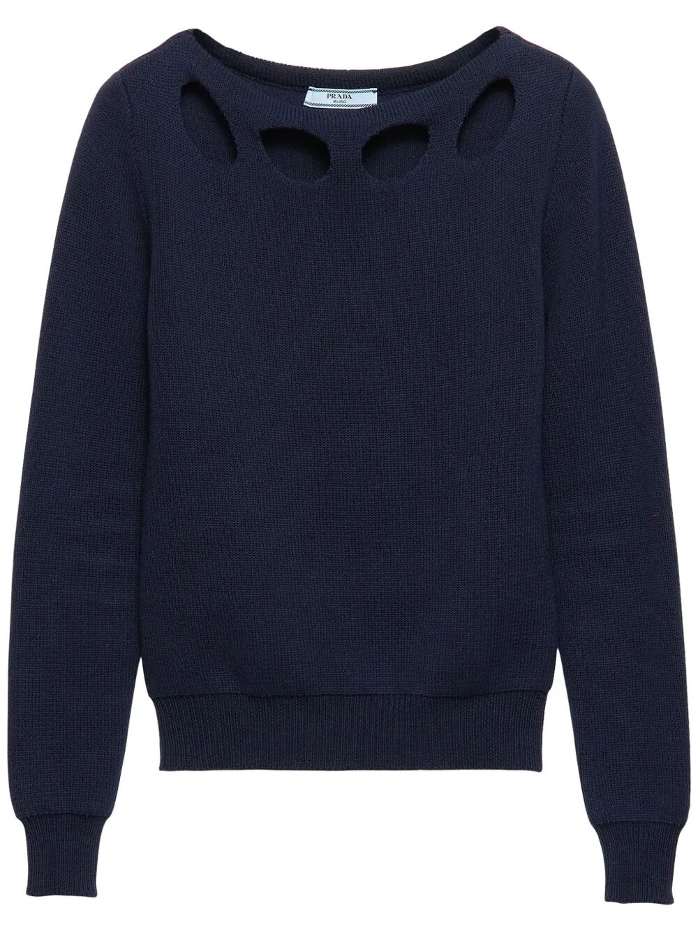 Prada Women Cotton Boat Neck Sweater