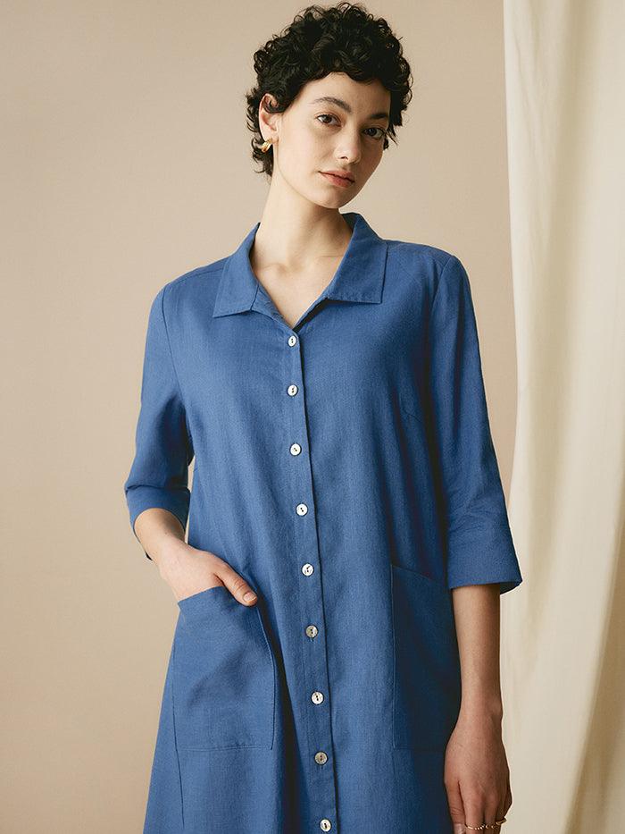 100% Linen Shirt Dress MADISON by LINTICO