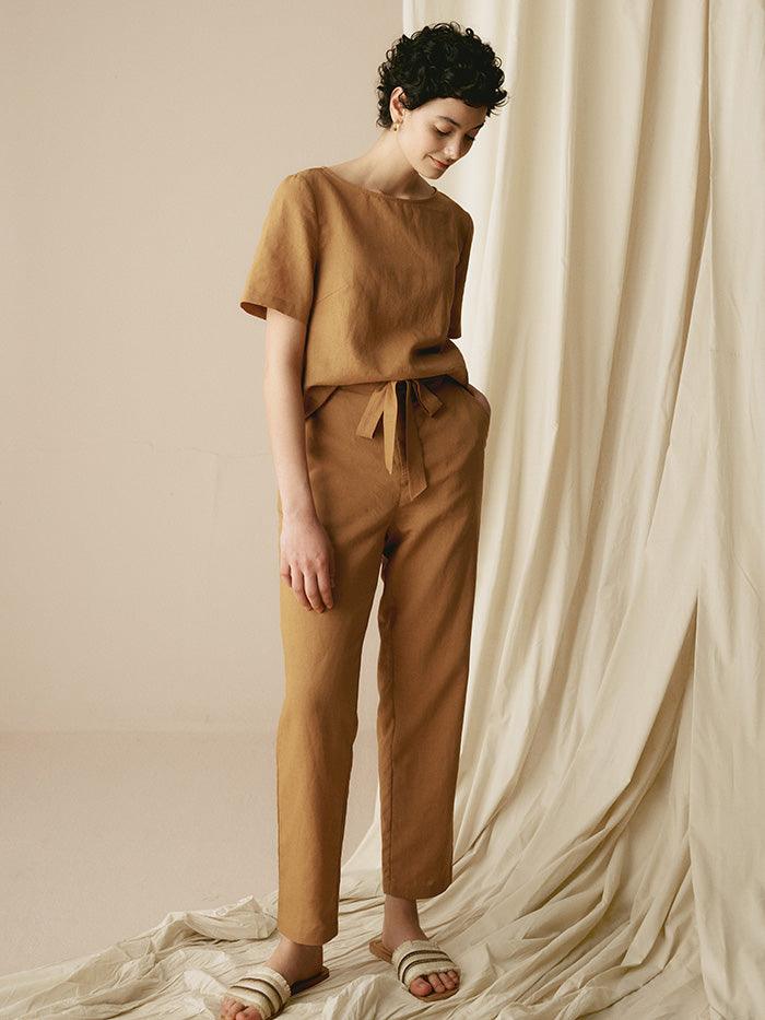 100% Linen Two-Piece Casual Linen Tracksuit COLLEEN by LINTICO