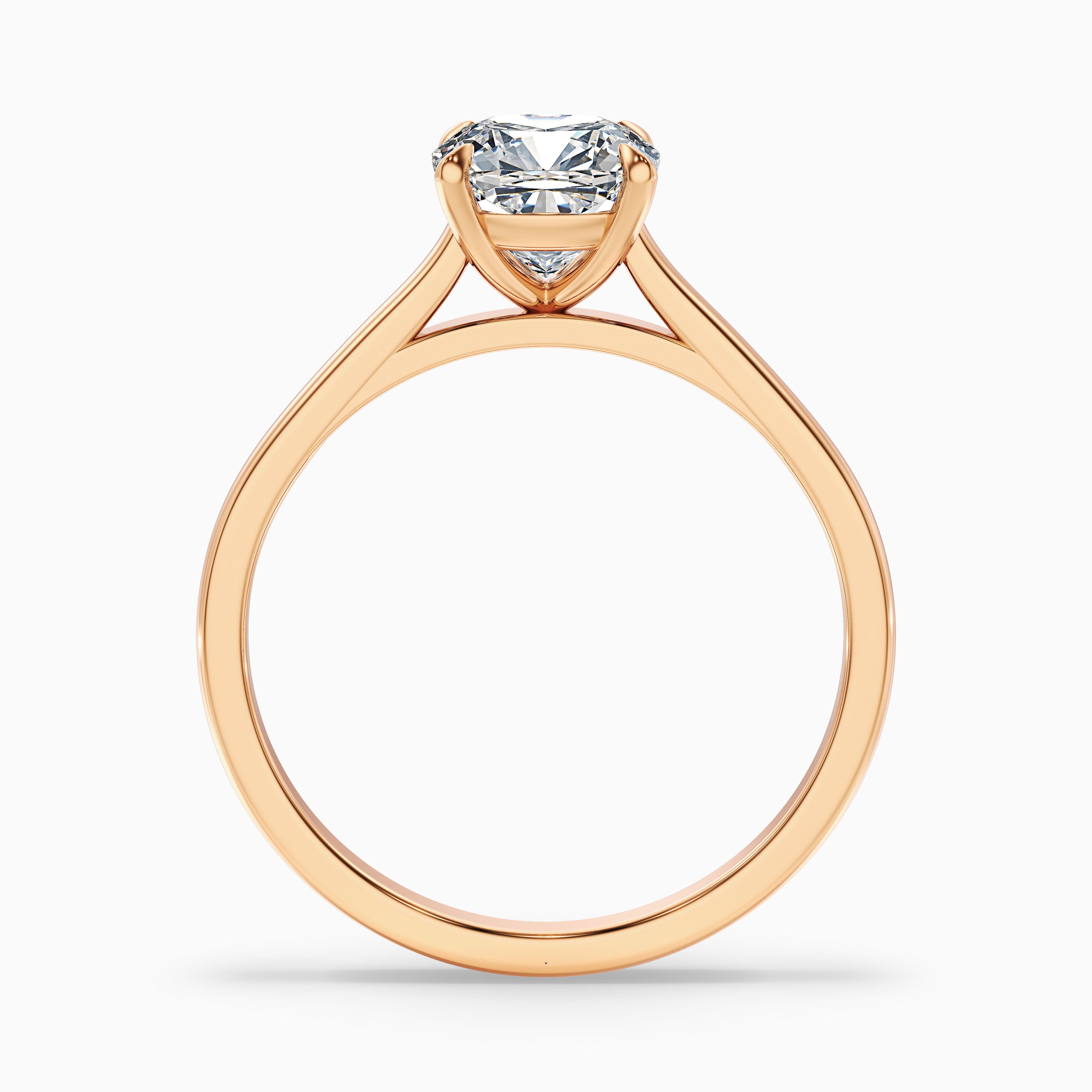 Aisha 4 Carat Cushion Cut Solitaire Moissanite Diamond Ring in 14k Yellow Gold
