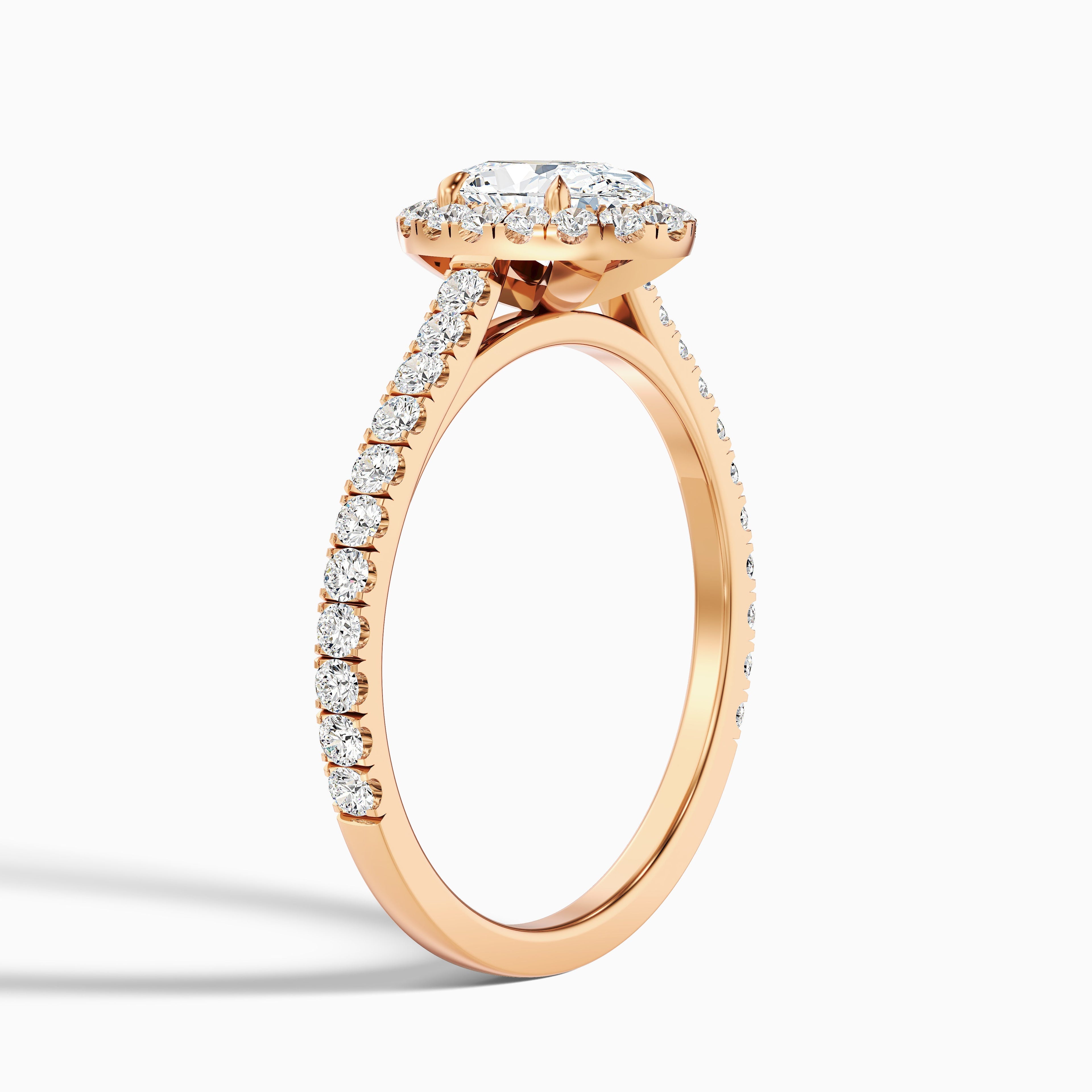 Zia 2.5 Carat Oval Halo Pave Lab Grown Engagement Ring in 18k White Gold