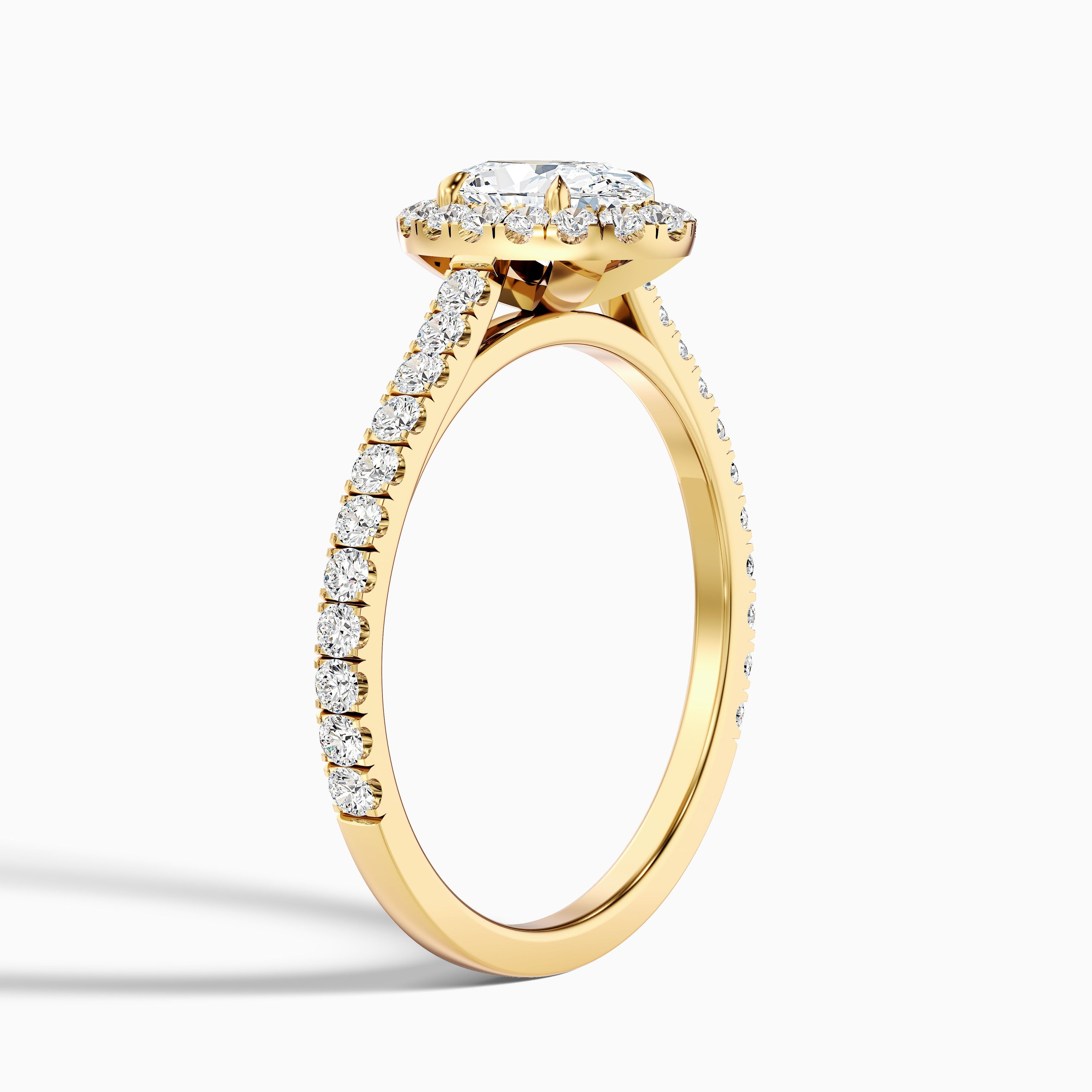 Adley 5 Carat Oval Halo Pave Moissanite Diamond Ring in 10k White Gold