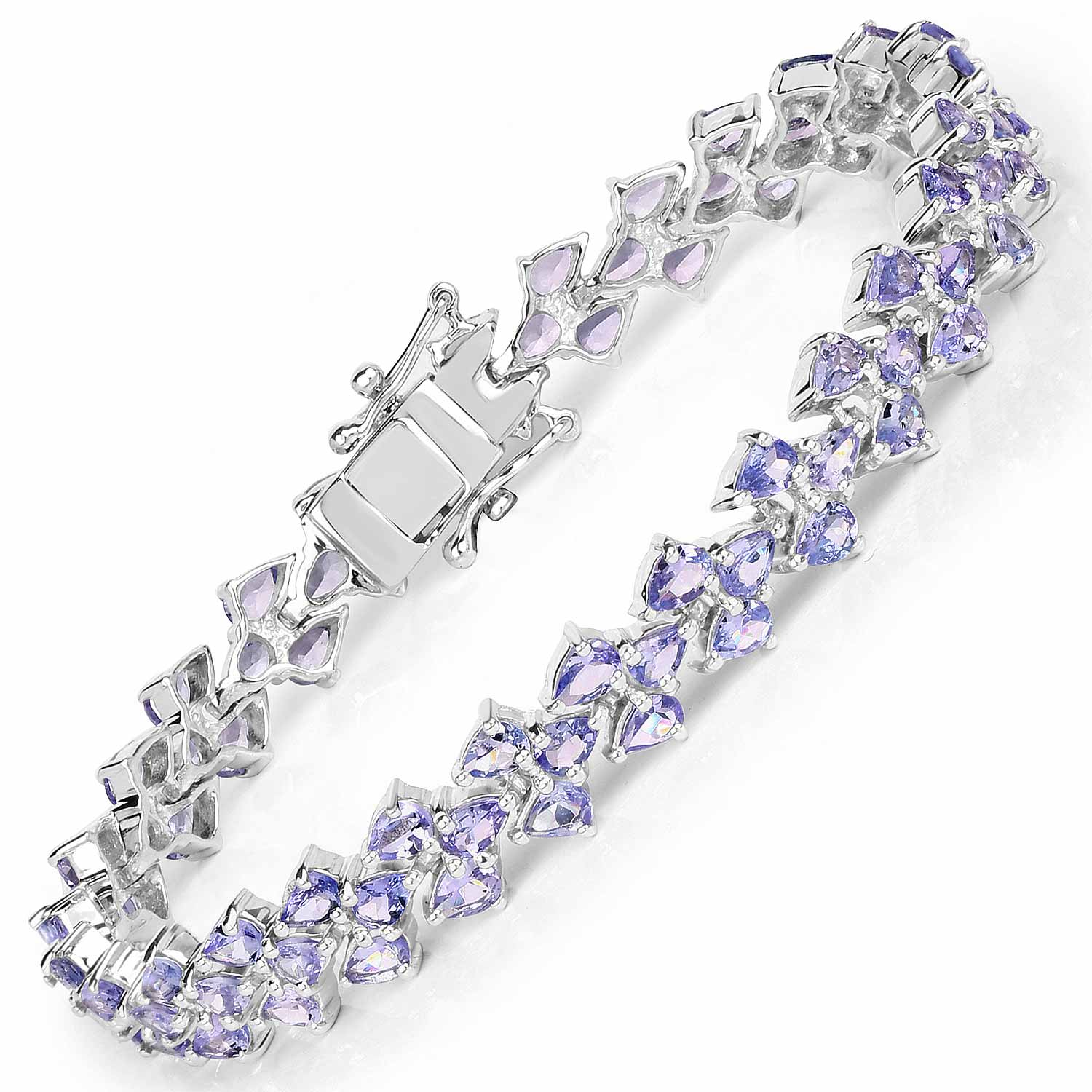 12.04 Carat Genuine Tanzanite .925 Sterling Silver Bracelet DestGlow