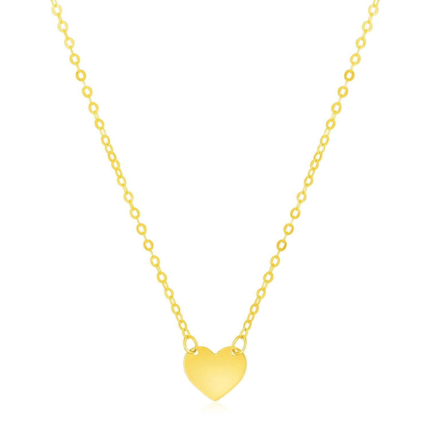 14k Yellow Gold Polished Mini Heart Necklace by Bids.com