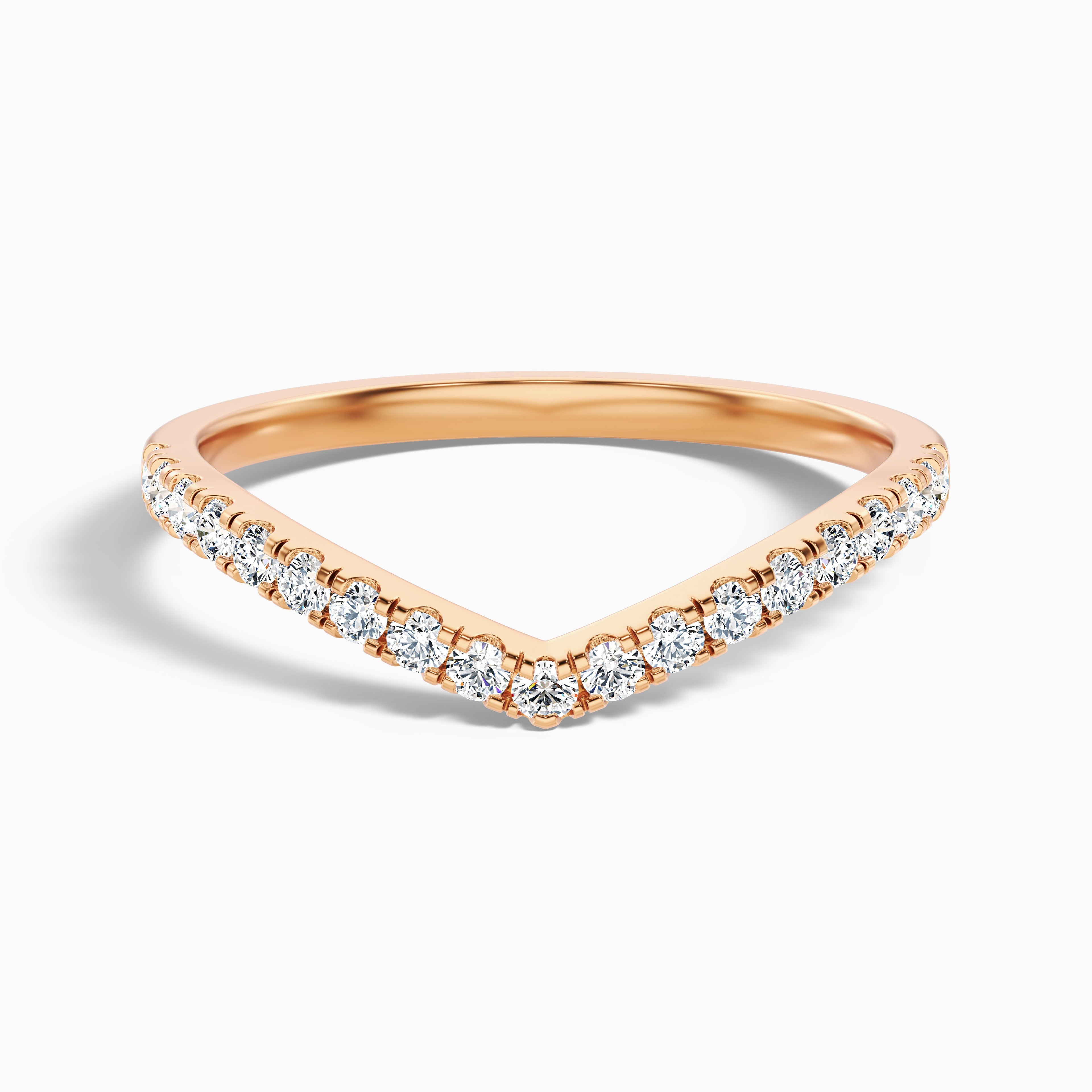 Inara Chevron V Shape Pave Half Eternity Lab Grown Diamond Wedding Band