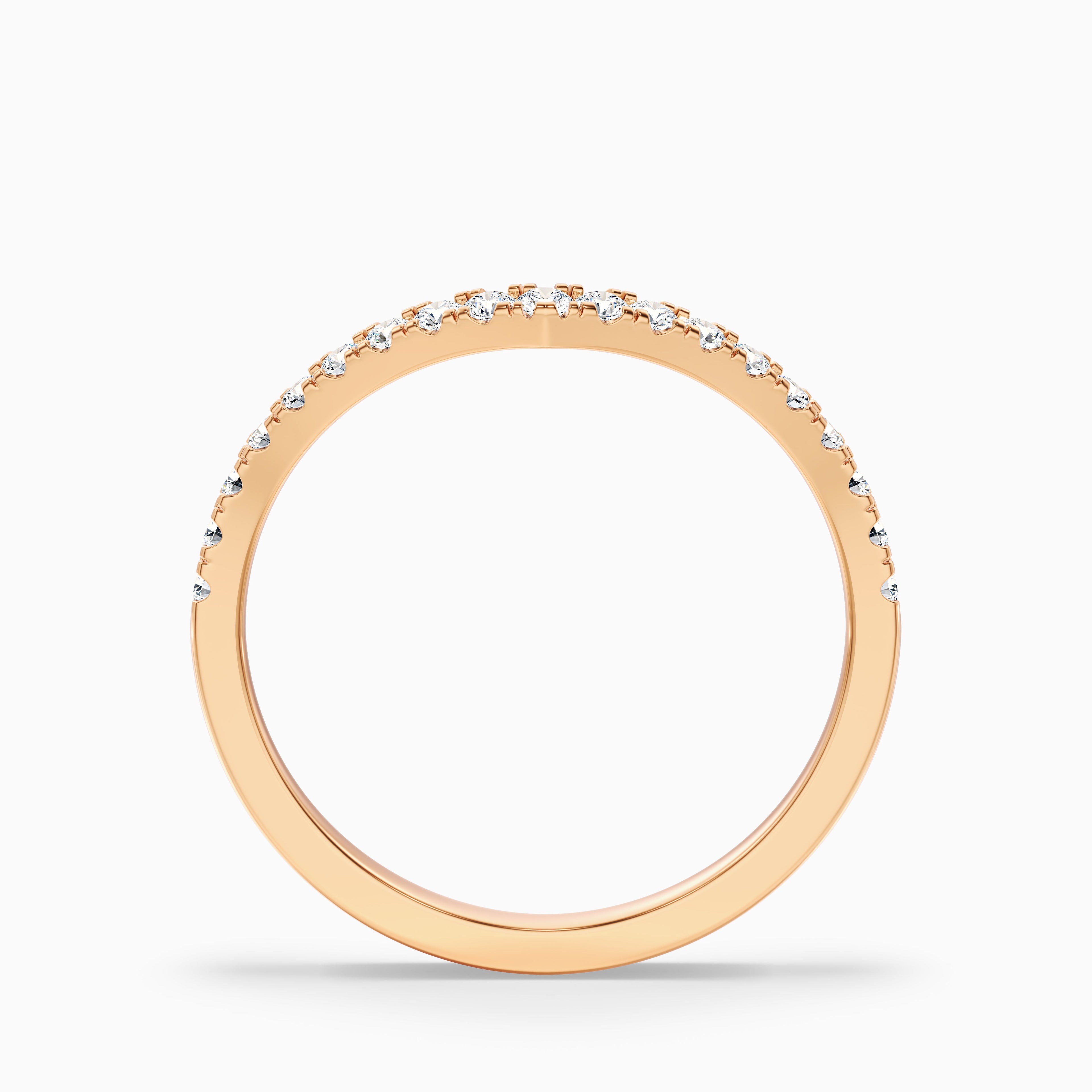 Inara Chevron V Shape Pave Half Eternity Lab Grown Diamond Wedding Band