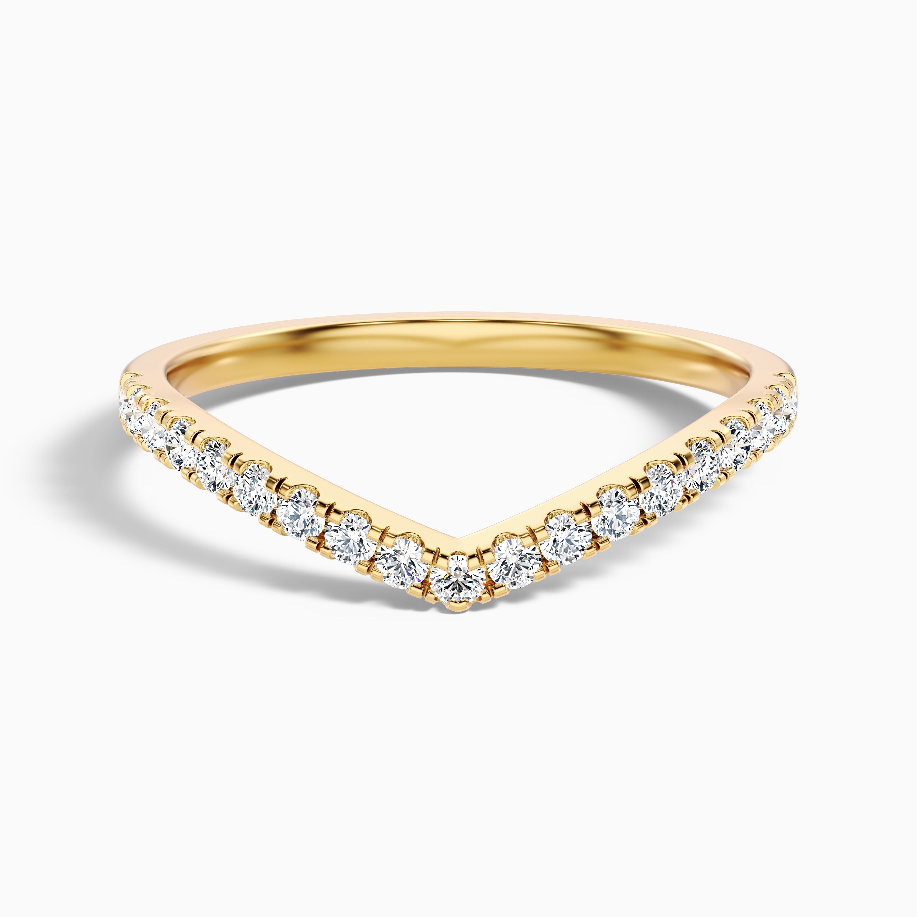 Inara Chevron V Shape Pave Half Eternity Lab Grown Diamond Wedding Band