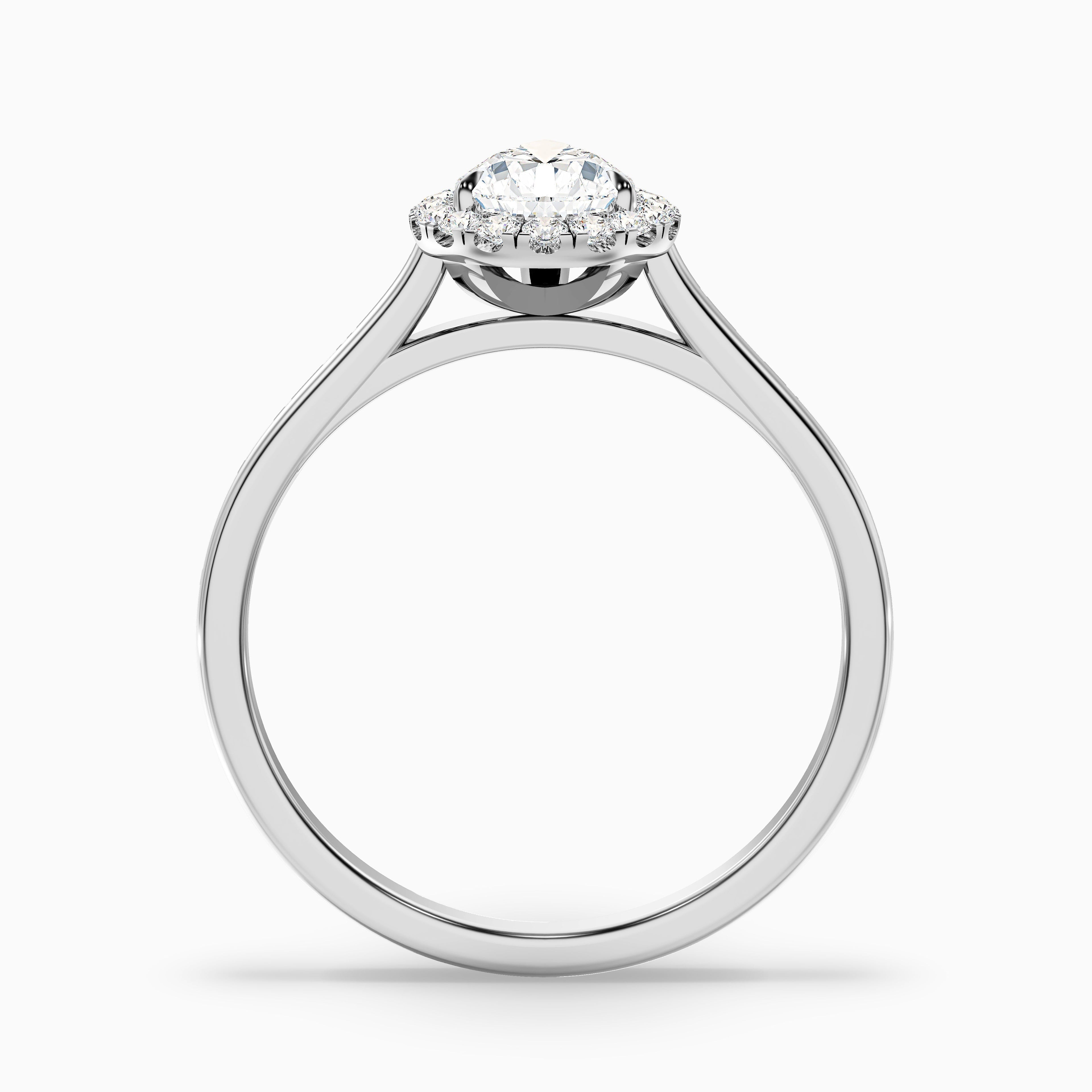 Arya 4.5 Carat Pear Halo Moissanite Diamond Ring in 10k White Gold DestGlow