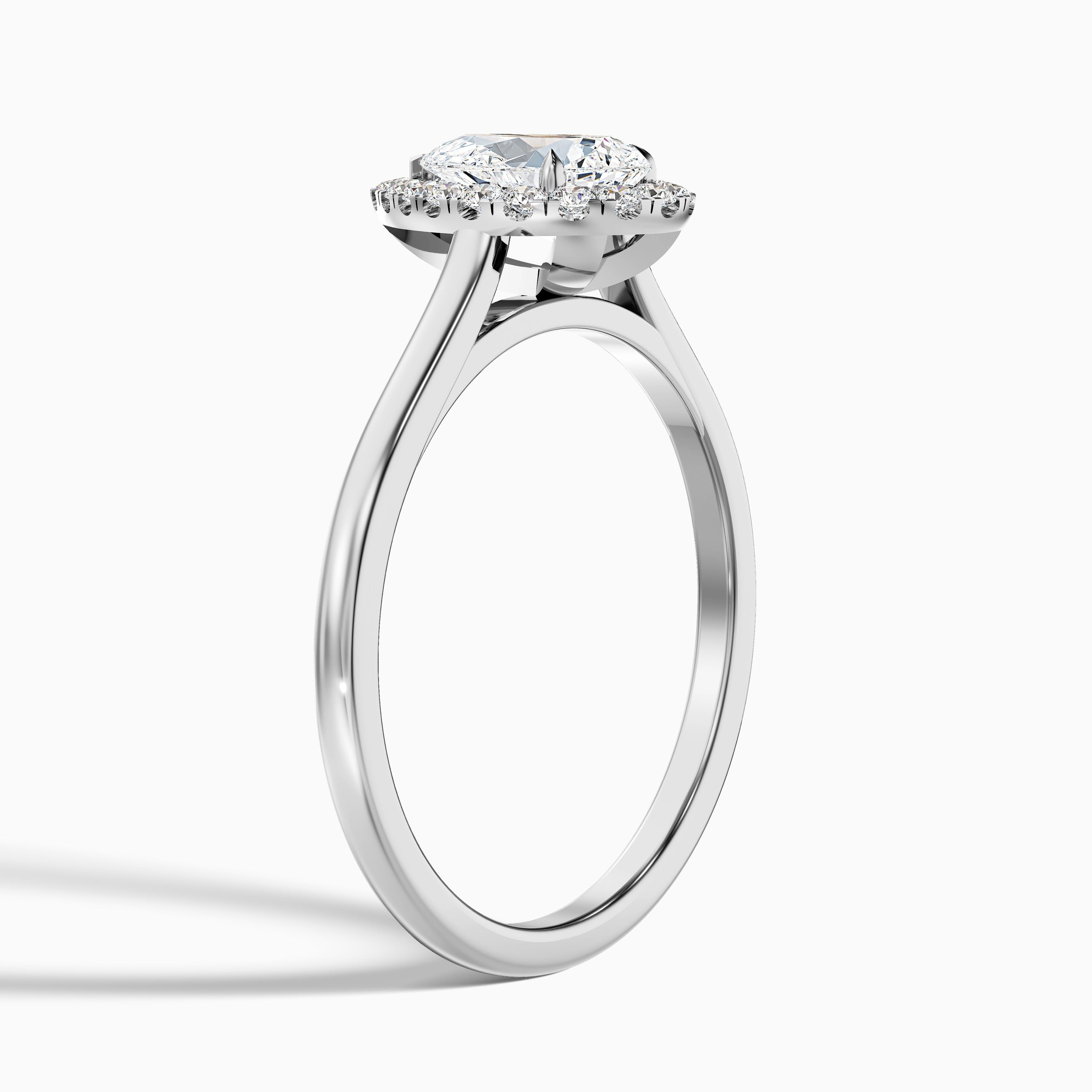 Arya 5.5 Carat Pear Halo Moissanite Diamond Ring in 925 Sterling Silver