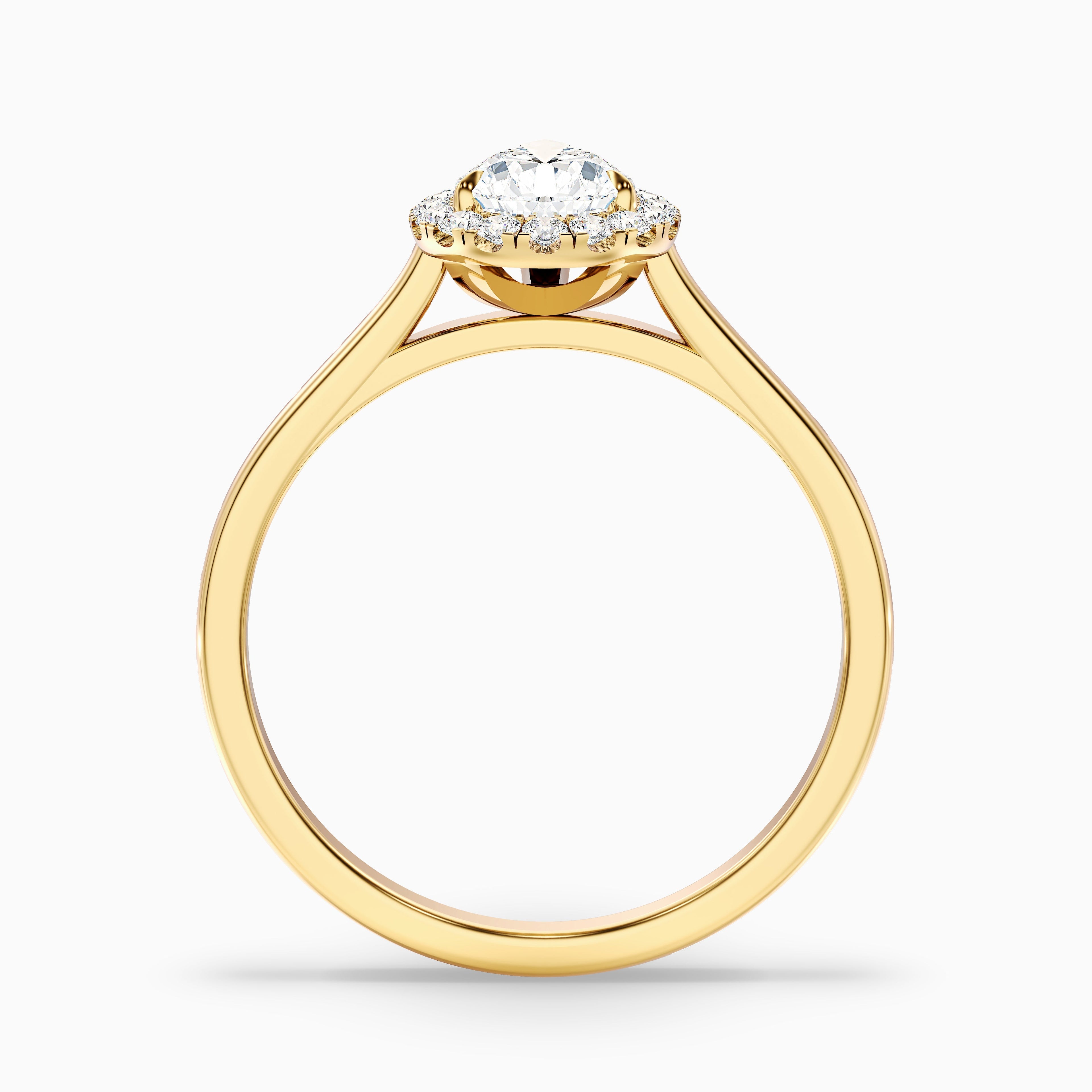 Arya 4.5 Carat Pear Halo Moissanite Diamond Ring in 10k Rose Gold