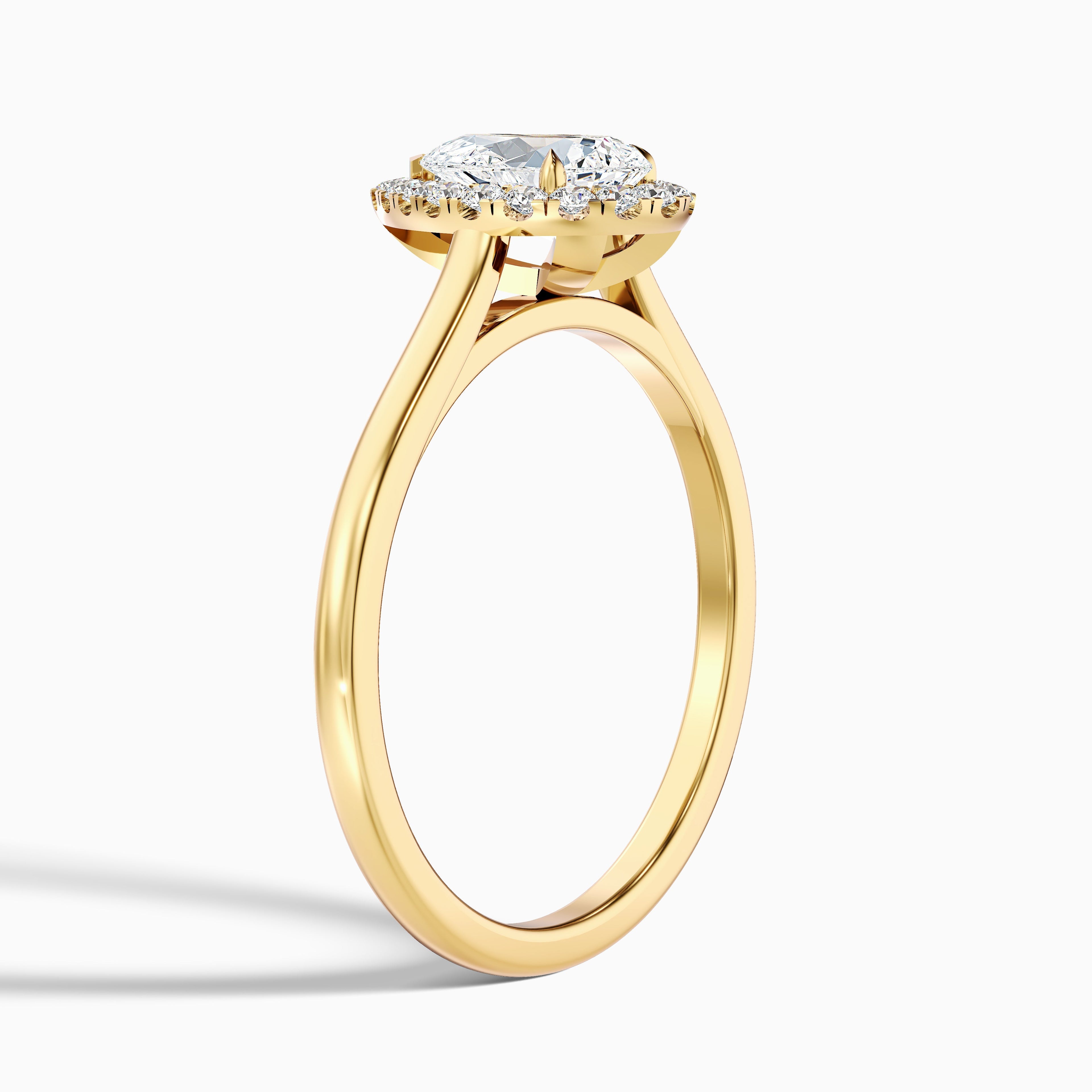 Arya 3.5 Carat Pear Halo Moissanite Diamond Ring in 10k Rose Gold