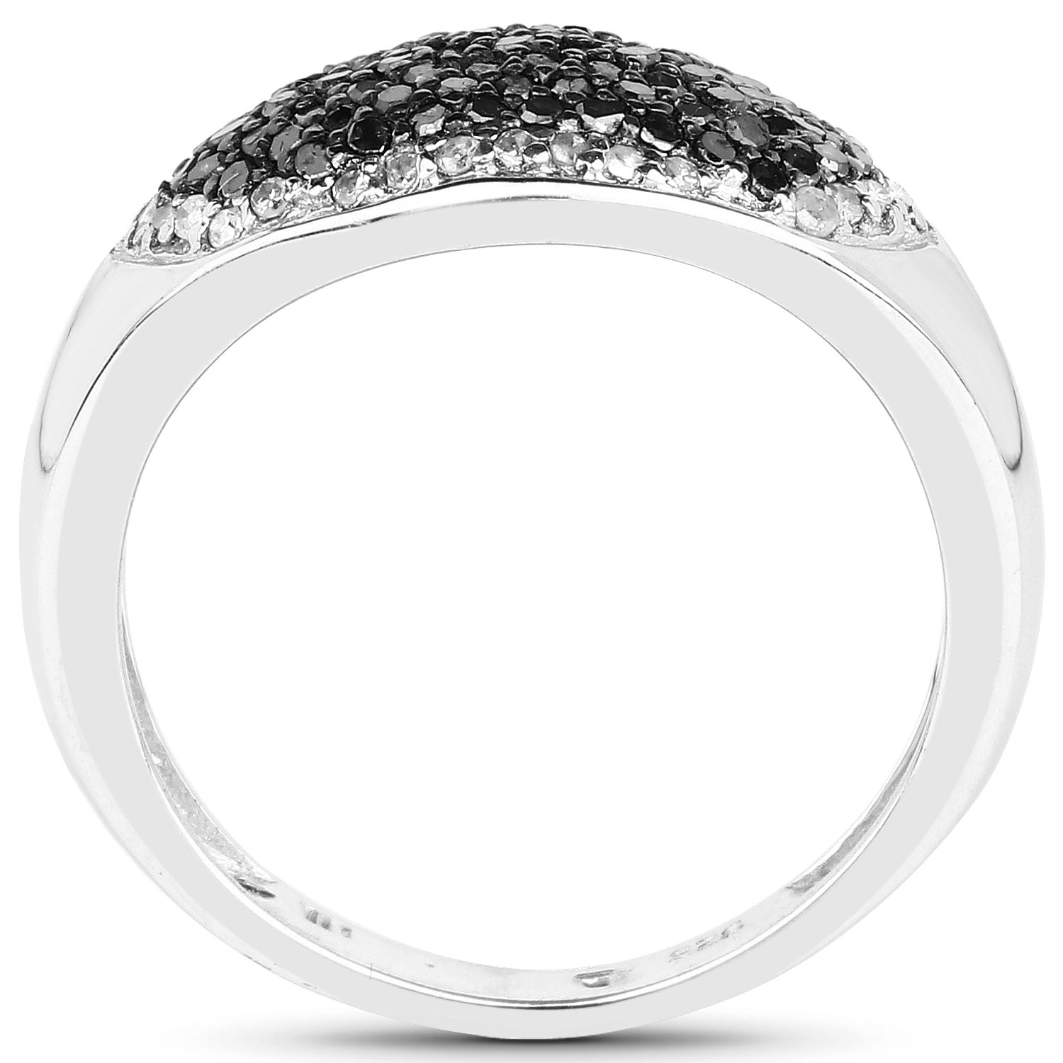 0.46 Carat Genuine Black Diamond and White Diamond .925 Sterling Silver Ring by Bids.com