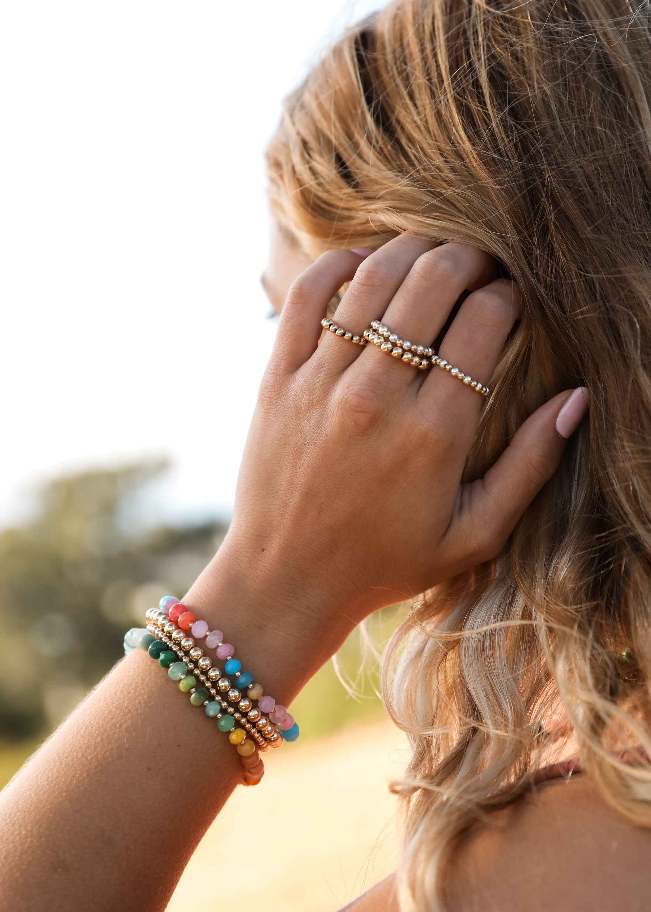 Natural Gemstone Bracelet + 14k Gold Filled Toggle : Sandbar by CanyonLeaf
