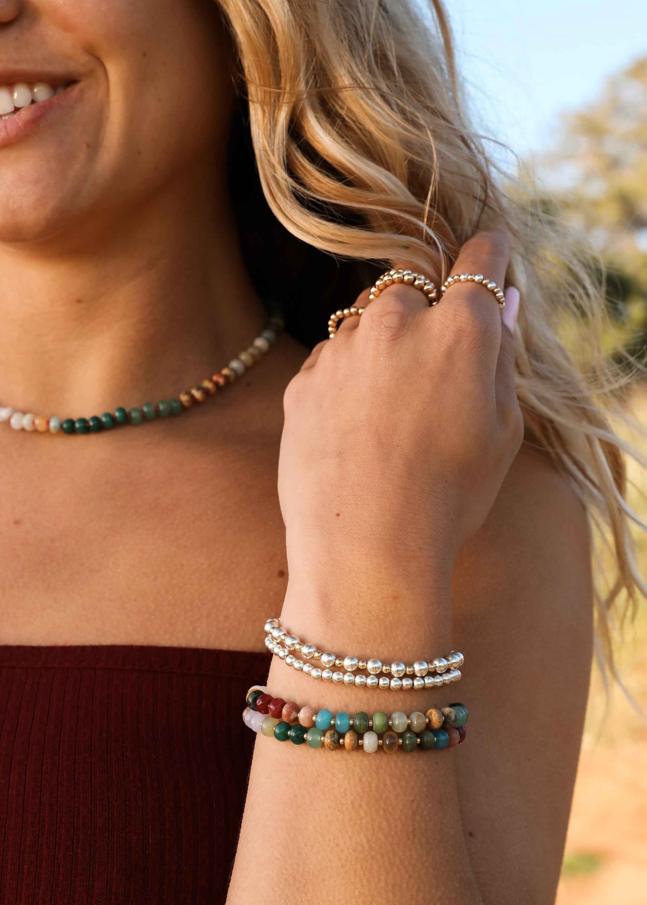 Natural Gemstone Necklace + 14k Gold Filled Toggle : Sedona by CanyonLeaf