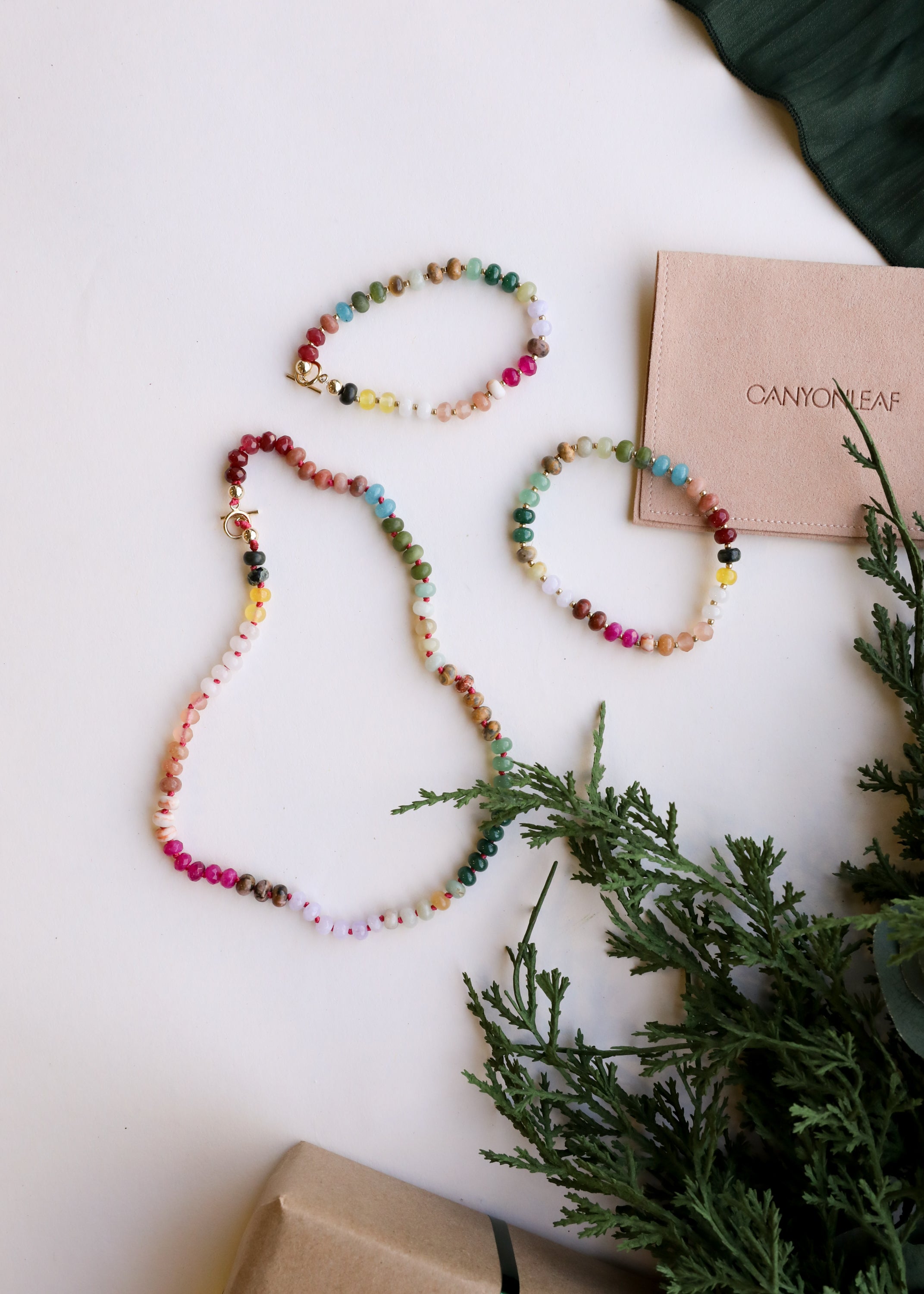 Natural Gemstone Necklace + 14k Gold Filled Toggle : Sedona by CanyonLeaf