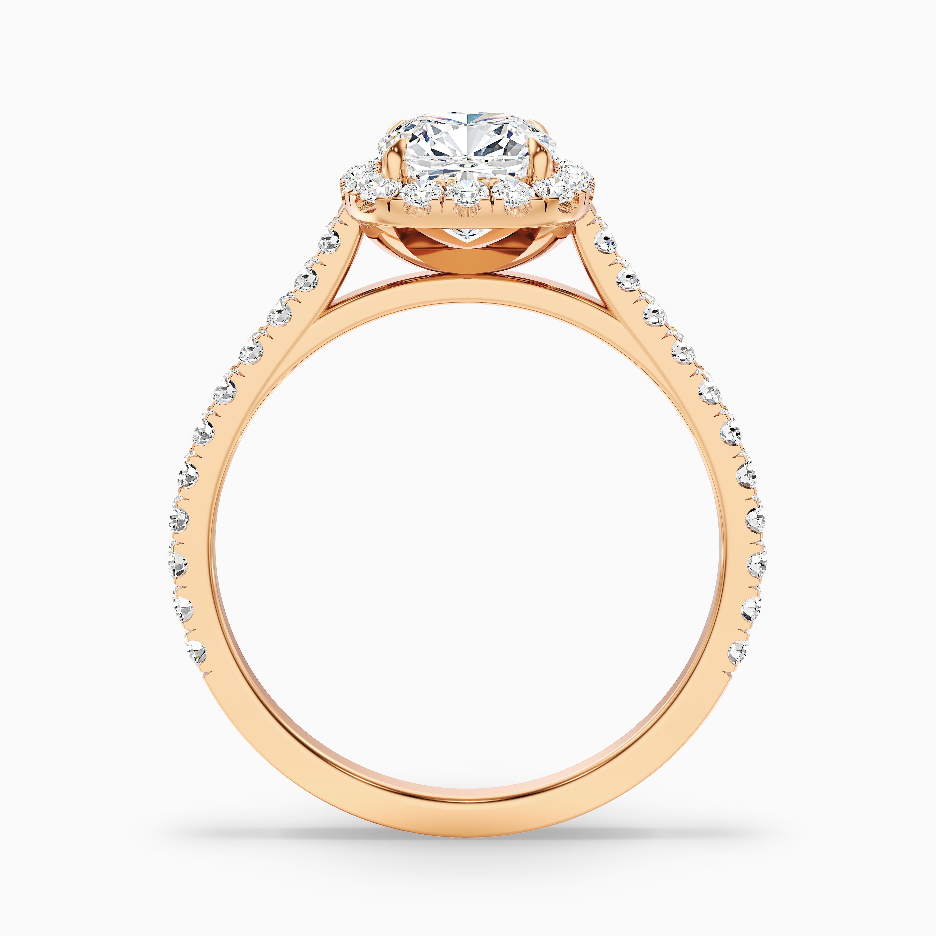 Jini 5.5 Carat Cushion Cut Halo Pave Moissanite Diamond Ring in 10k White Gold