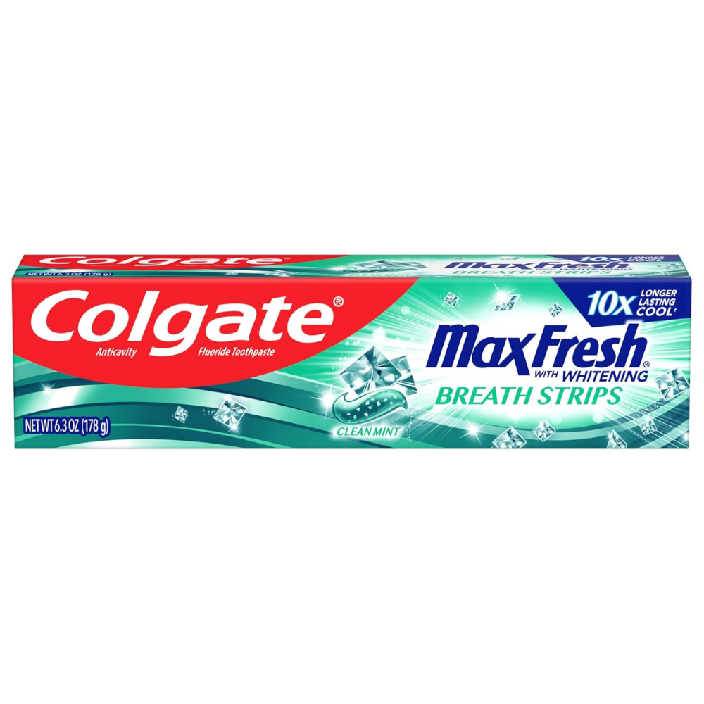 Colgate Max Fresh with Whitening Breath Strips Toothpaste (6.3oz) DestGlow