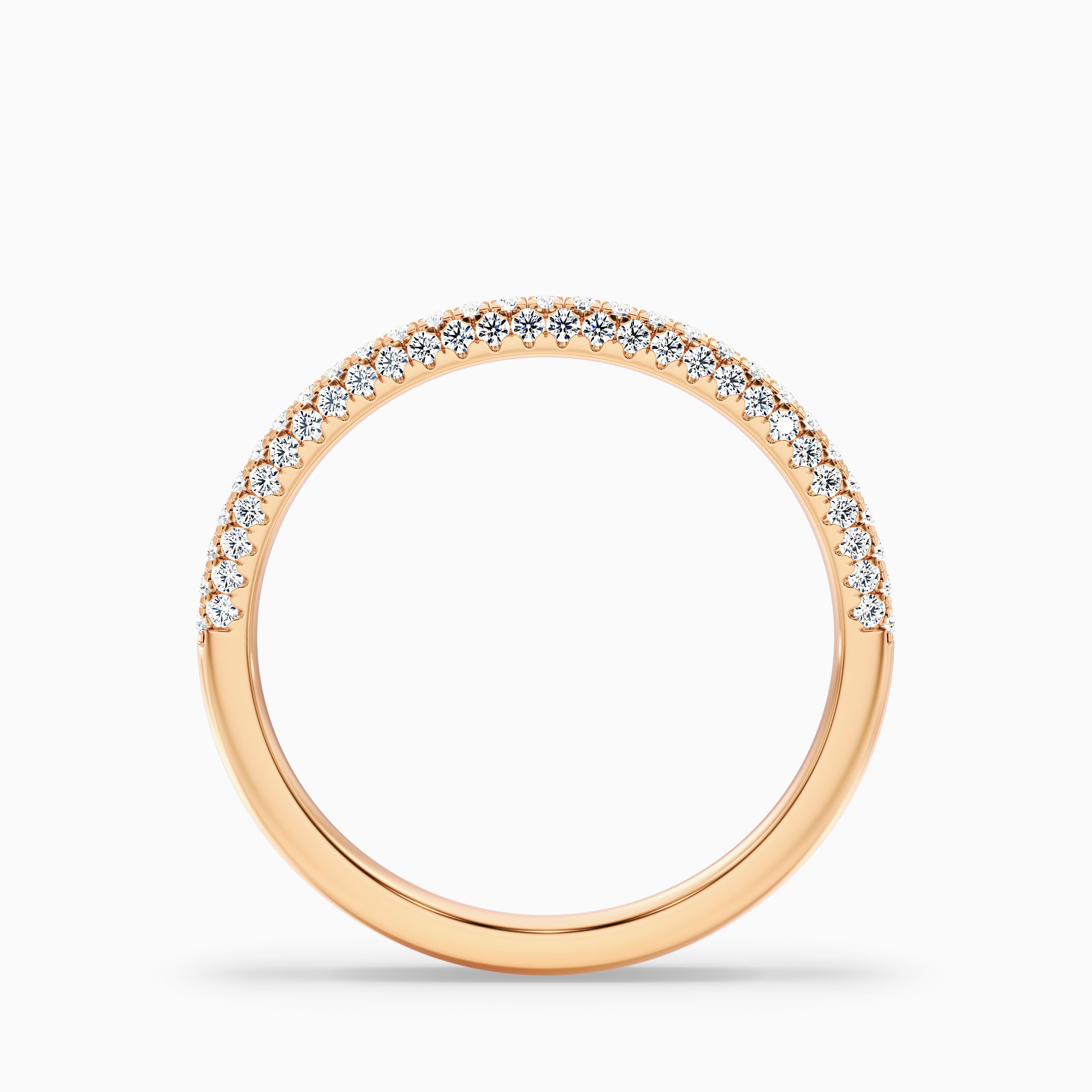 Ottilie Micro Pave Half Eternity Domed Lab Grown Diamond Wedding Band