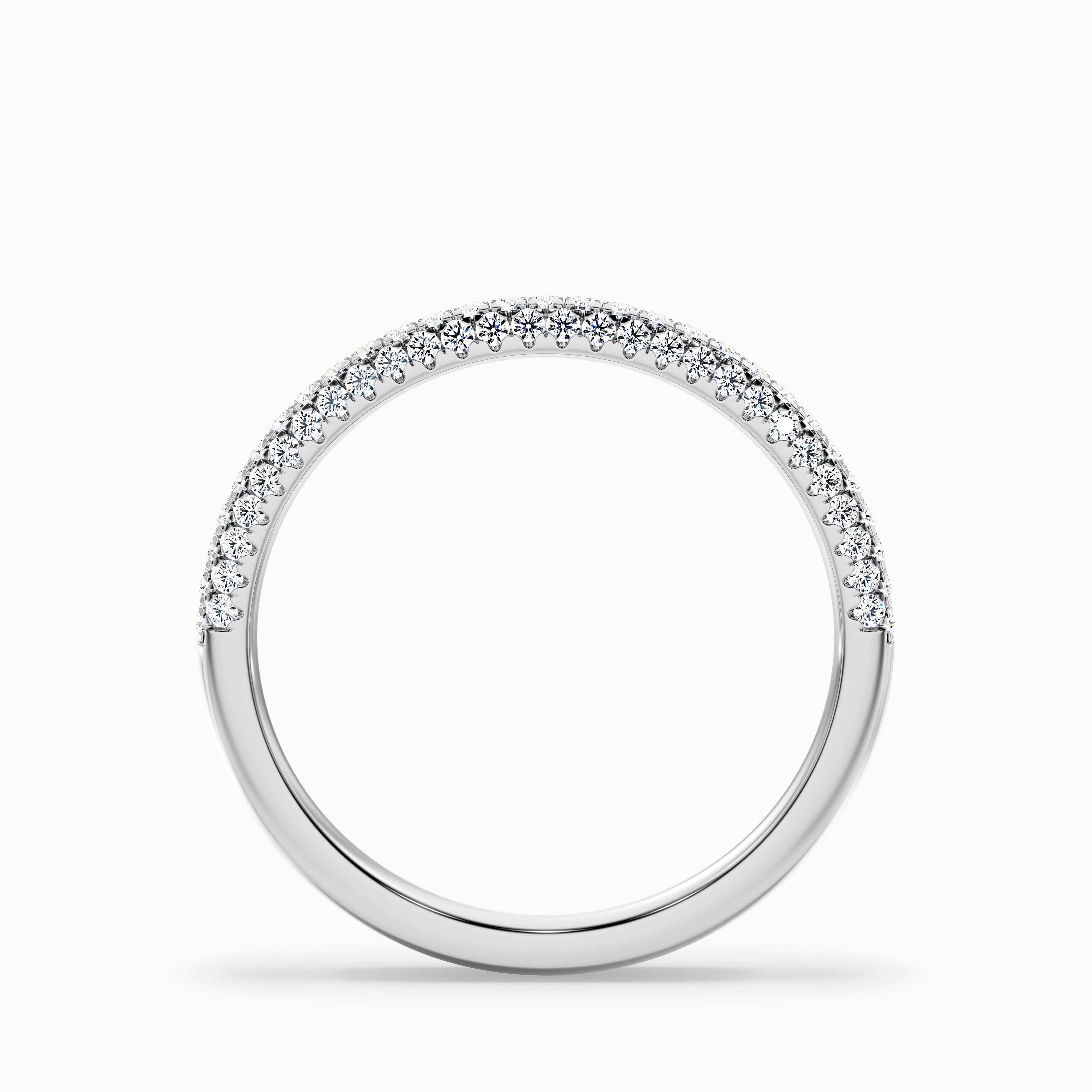 Ottilie Micro Pave Half Eternity Domed Lab Grown Diamond Wedding Band