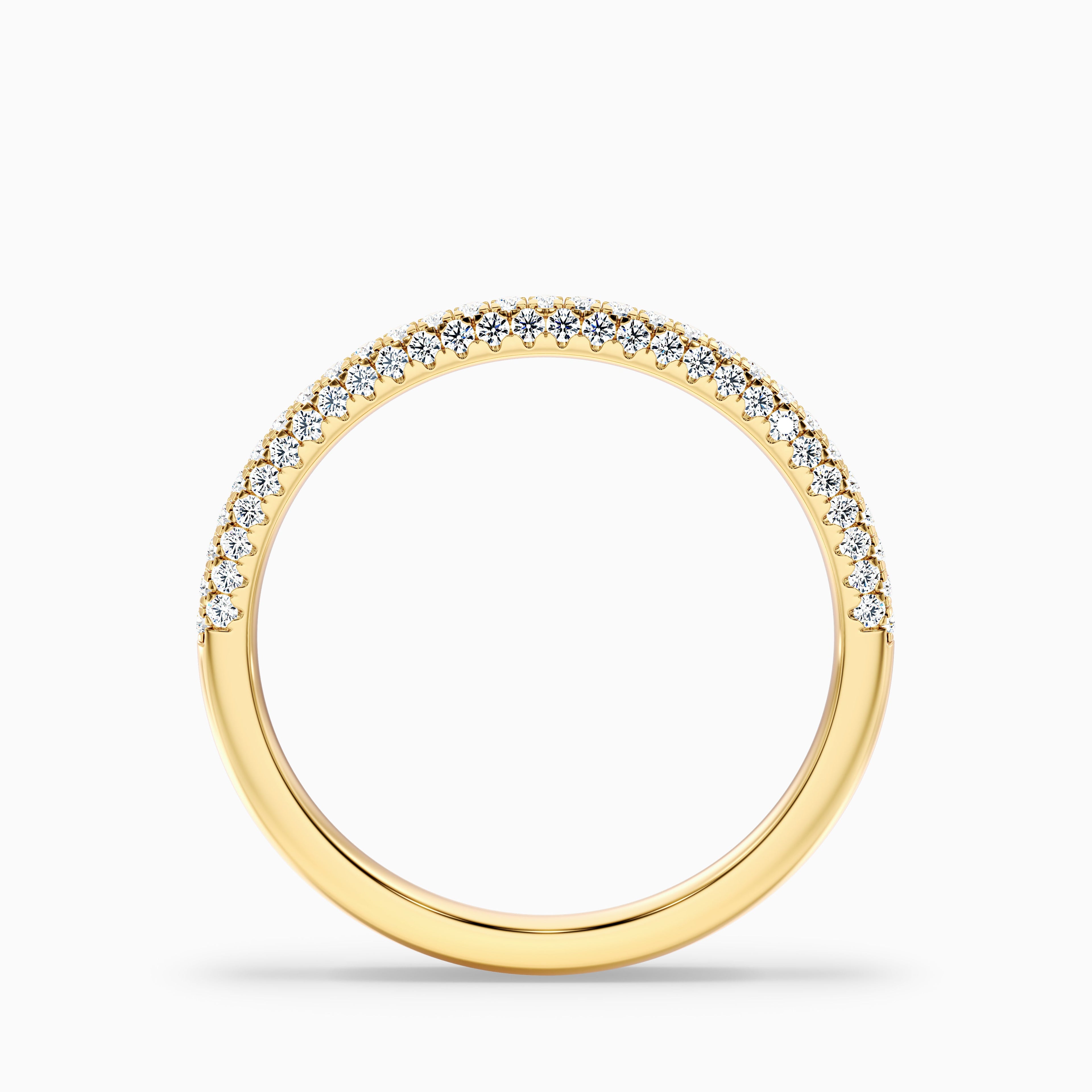 Ottilie Micro Pave Half Eternity Domed Lab Grown Diamond Wedding Band