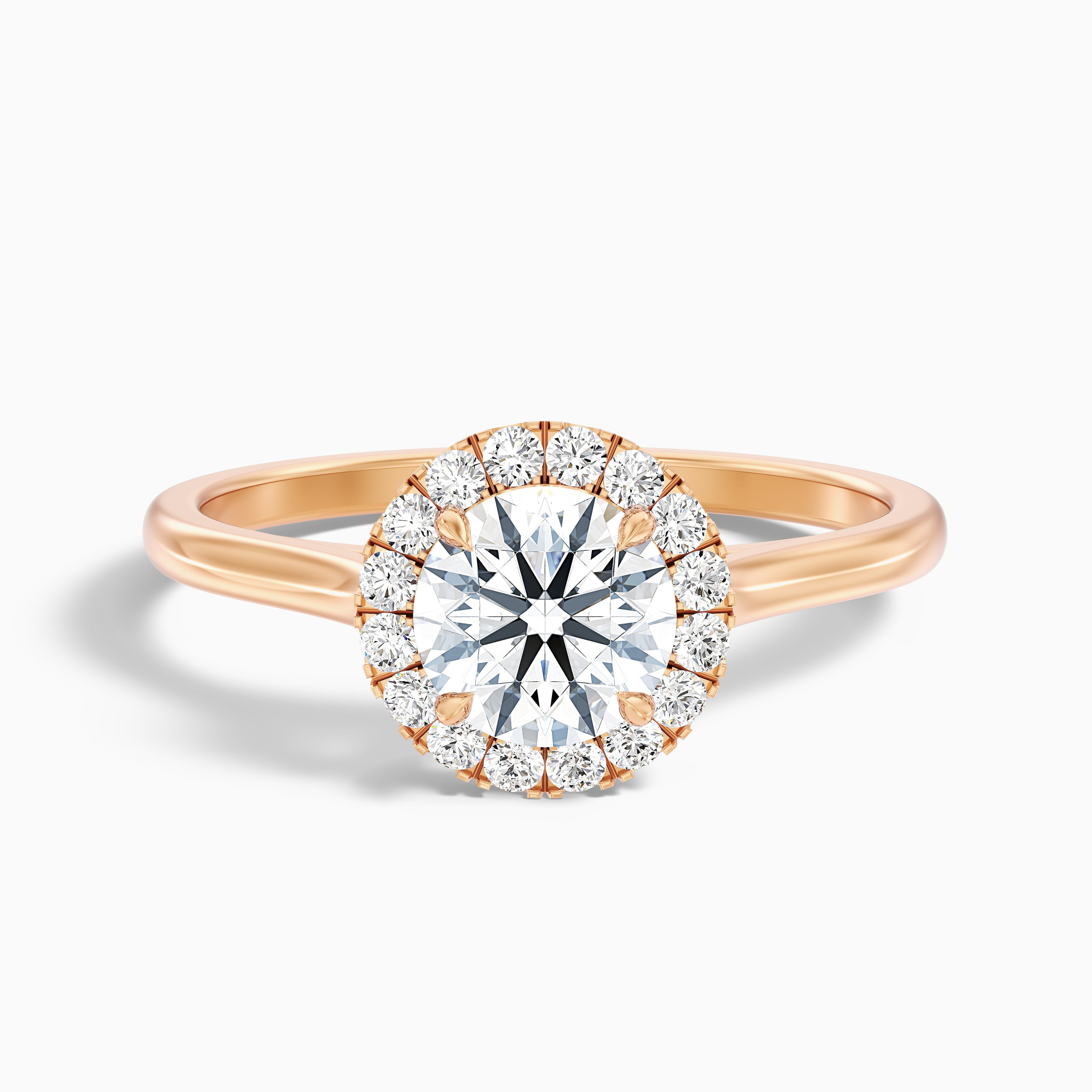 Bela 4 Carat Round Halo Lab Grown Engagement Ring in 10k Yellow Gold