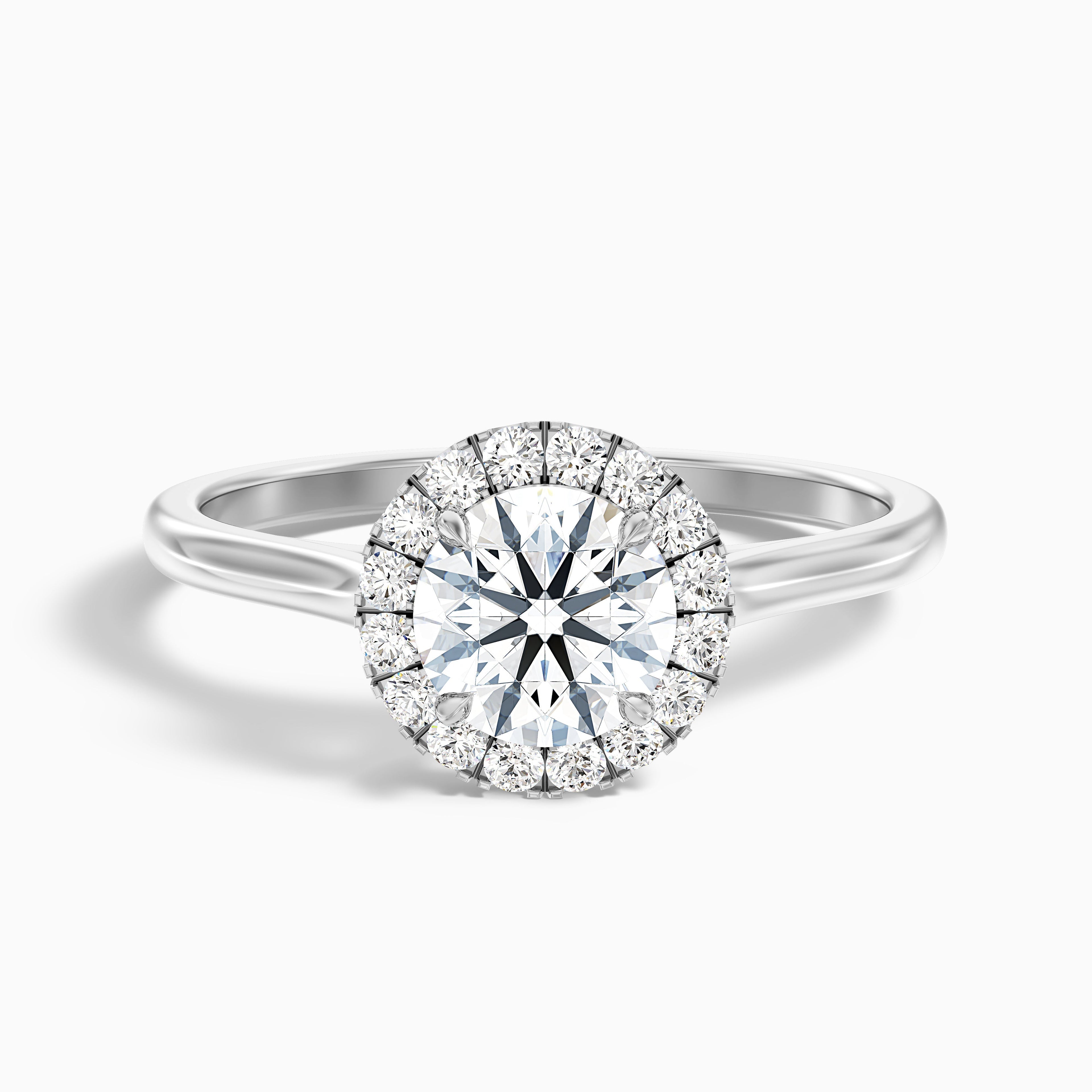 Bela 4.5 Carat Round Halo Lab Grown Engagement Ring in 18k Rose Gold DestGlow