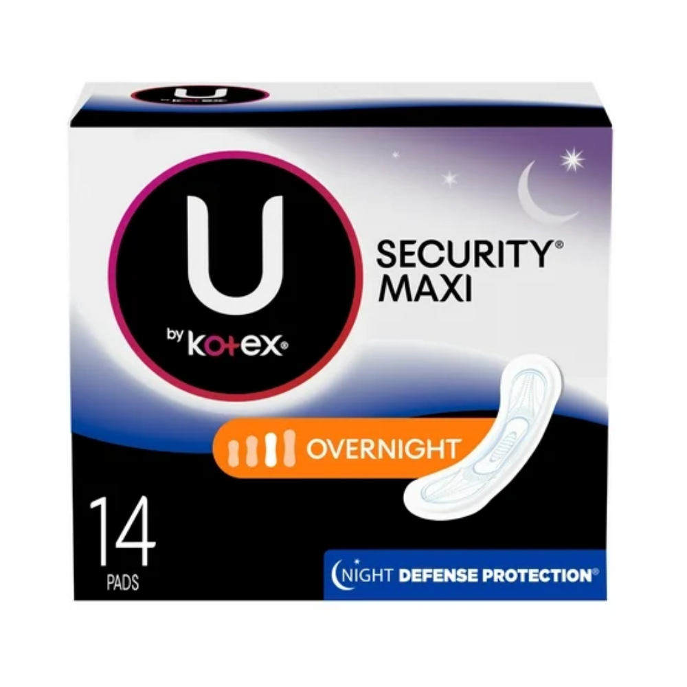 U by Kotex Security Maxi Pads Overnight (14ct) DestGlow