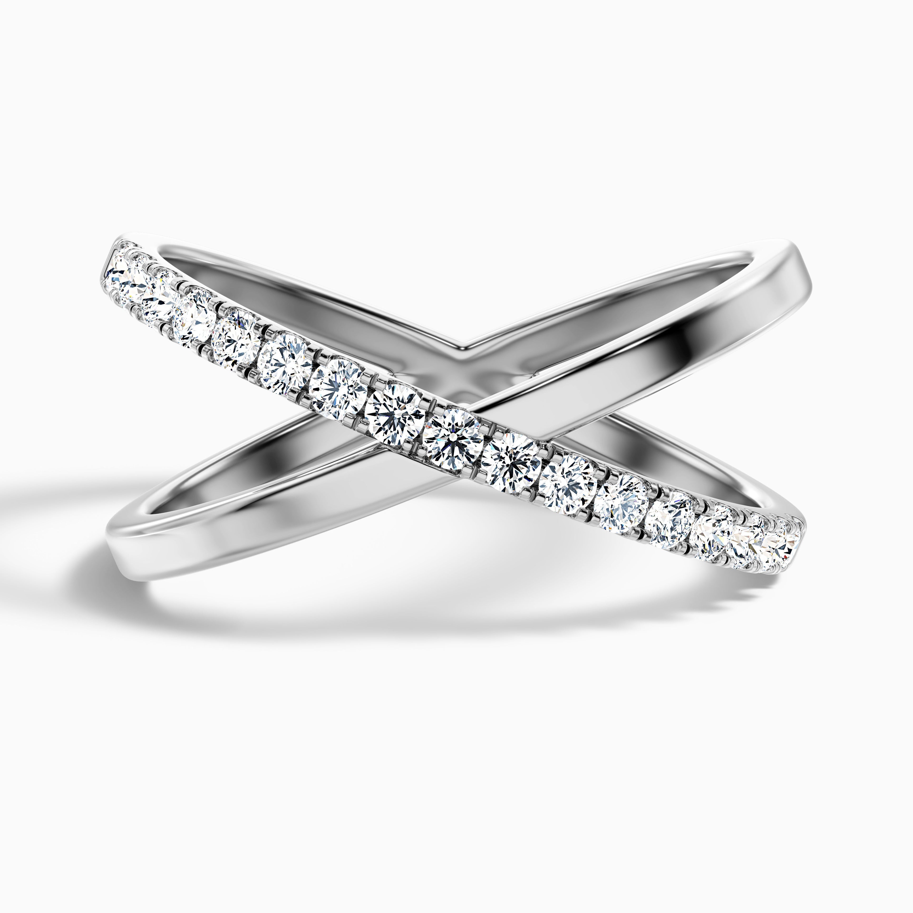 Kestrel Round Cut Criss Cross Lab Grown Diamond Wedding Band