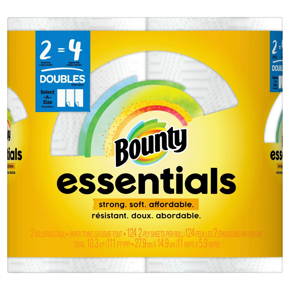 Bounty Essentials Select A Size Paper Towels 2 Double Rolls by Farmacias Savia
