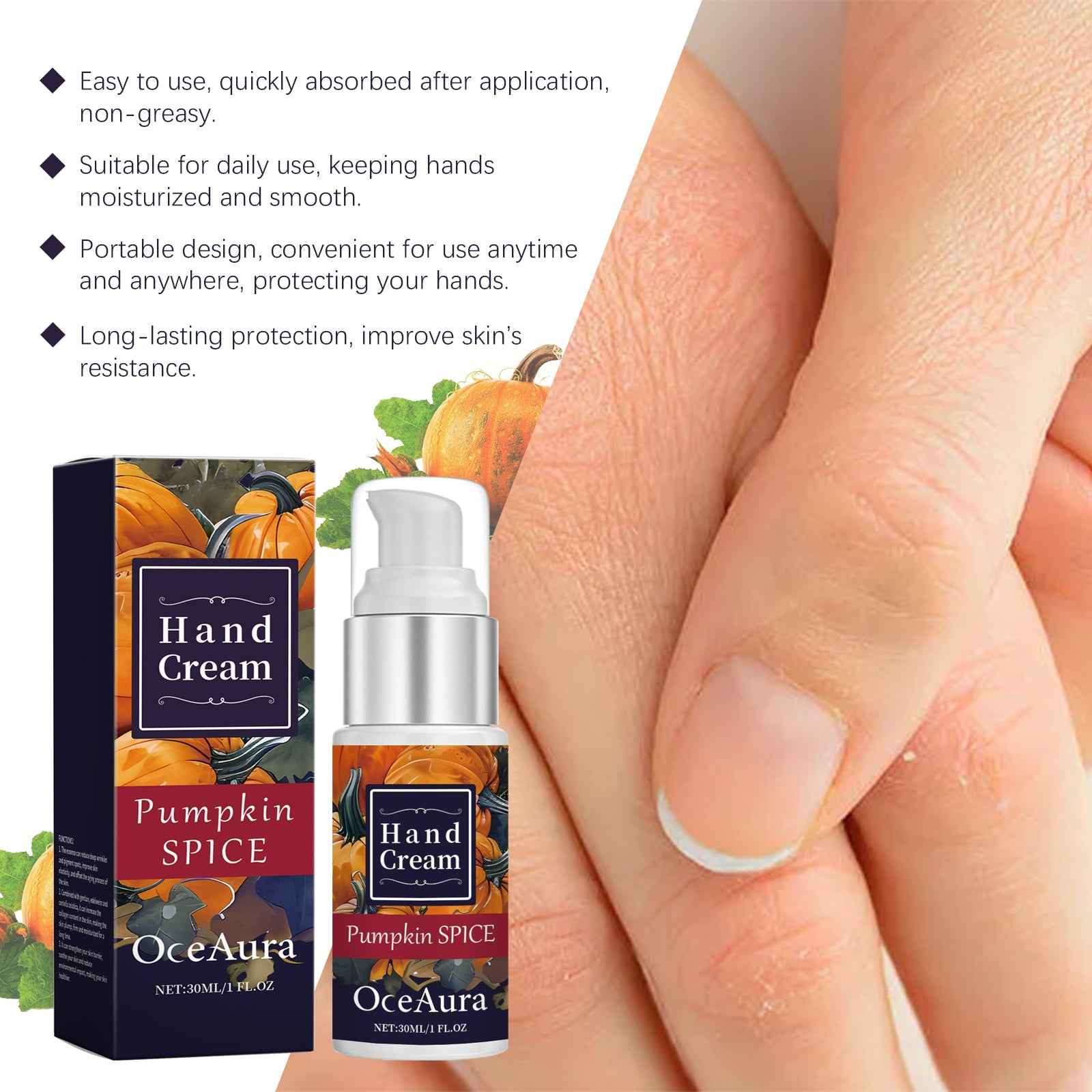 Pumpkin Moisturizing Hand Cream Hydrates And Moisturizes And Protects Hand Skin Against Dryness