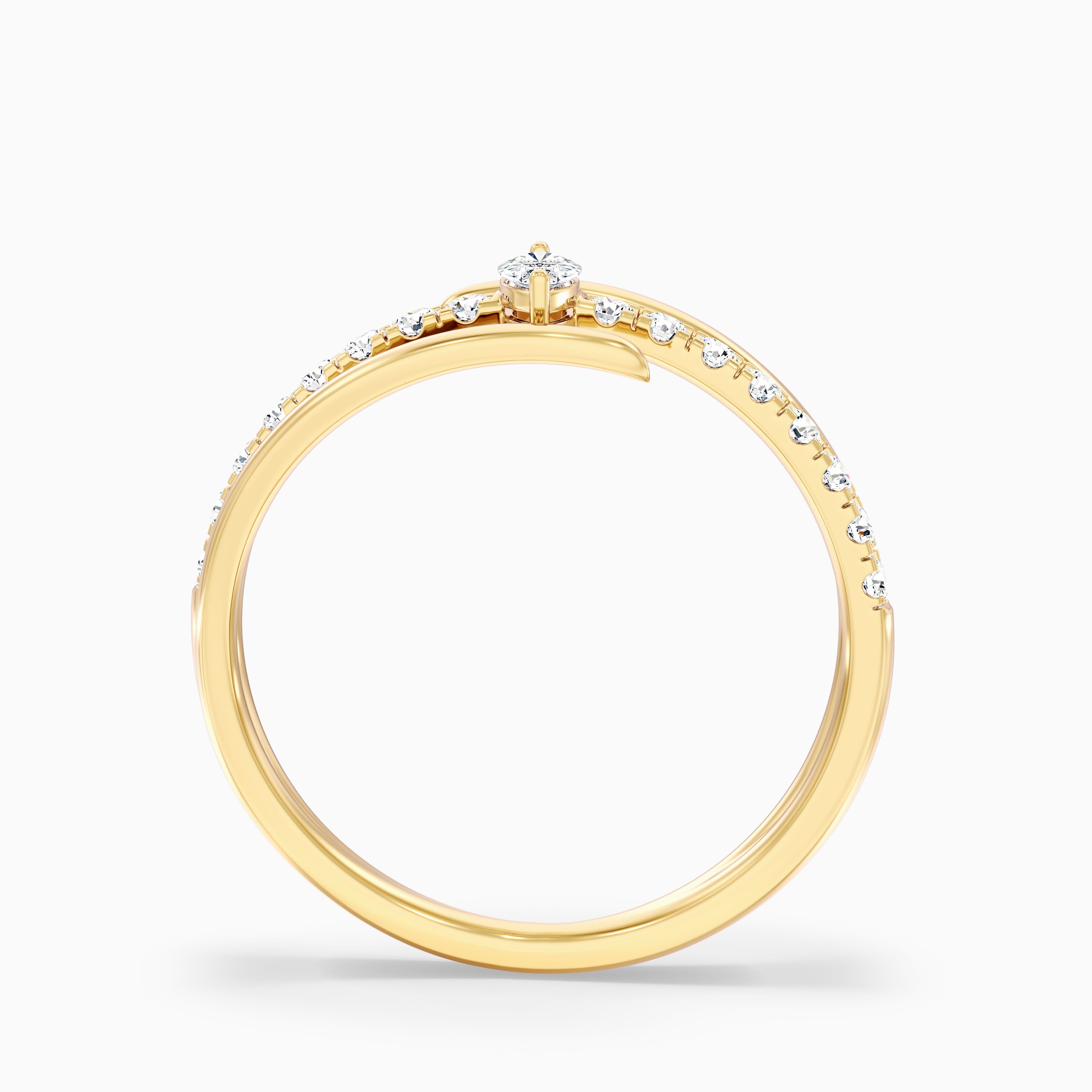 Nivara Marquise Cut Spiral Lab Grown Diamond Wedding Band