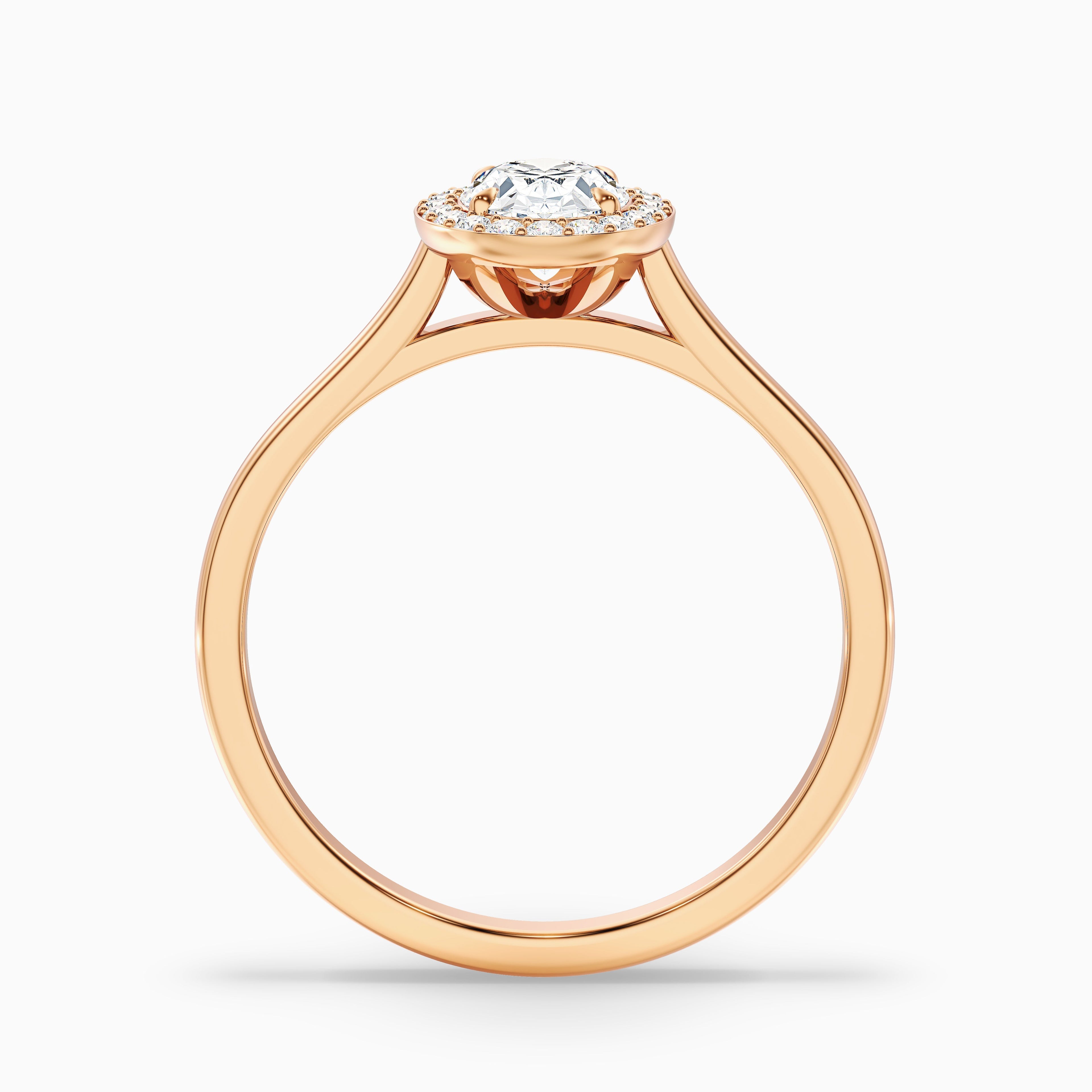 Carol 5 Carat Oval Cut Halo Lab Grown Engagement Ring in 14k Yellow Gold DestGlow