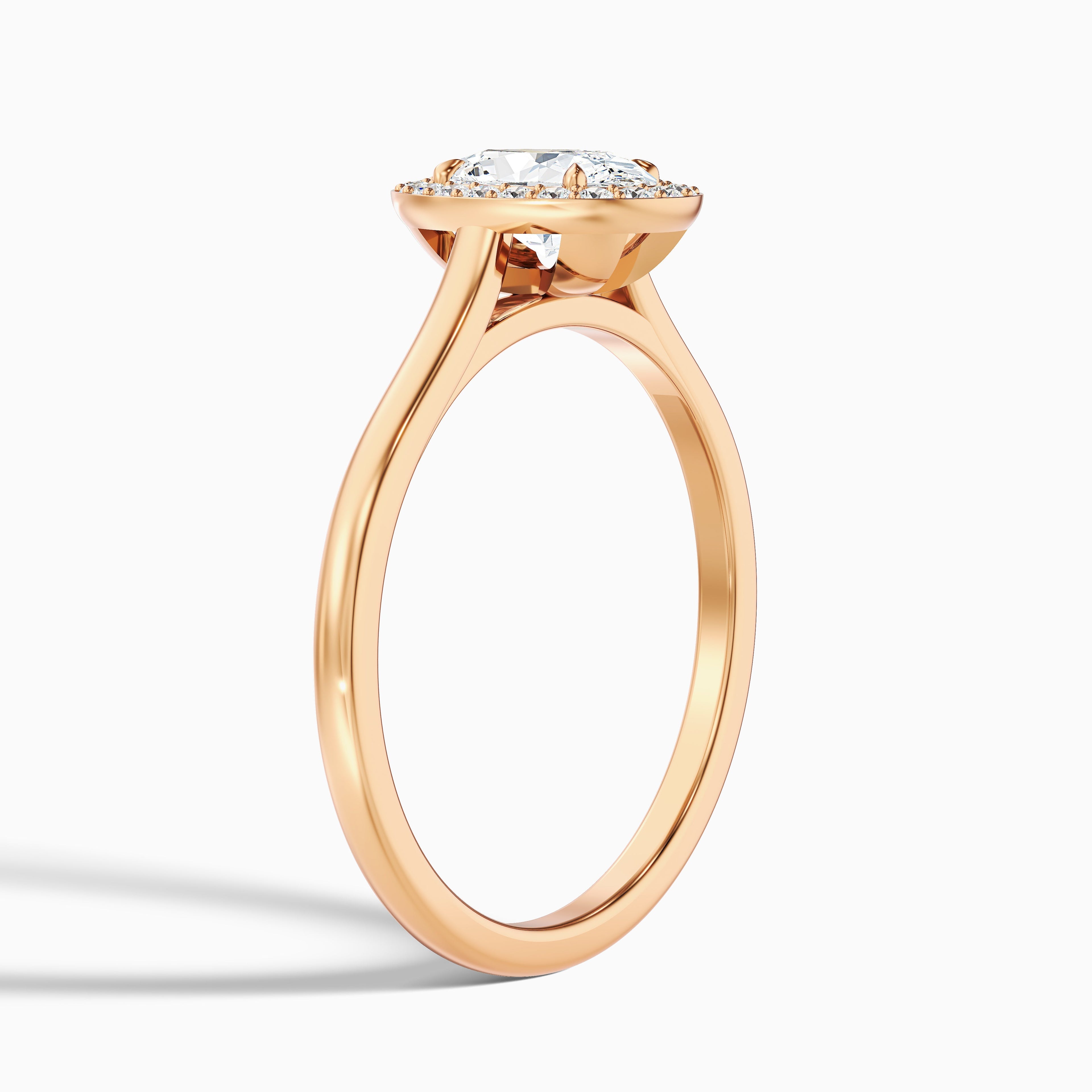 Carol 2.5 Carat Oval Cut Halo Lab Grown Engagement Ring in 14k Yellow Gold