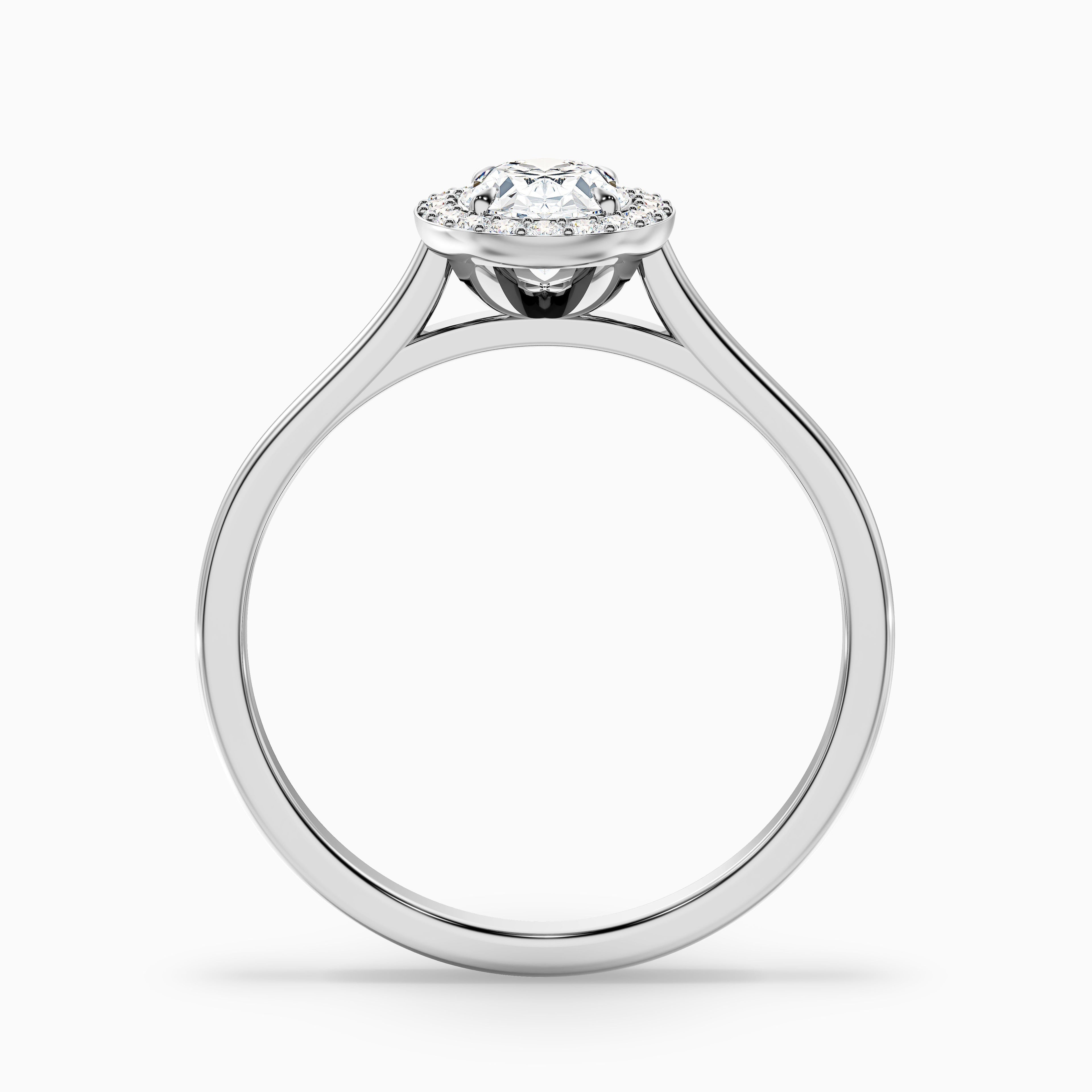 Kyra 3 Carat Oval Cut Halo Moissanite Diamond Ring in 10k Rose Gold