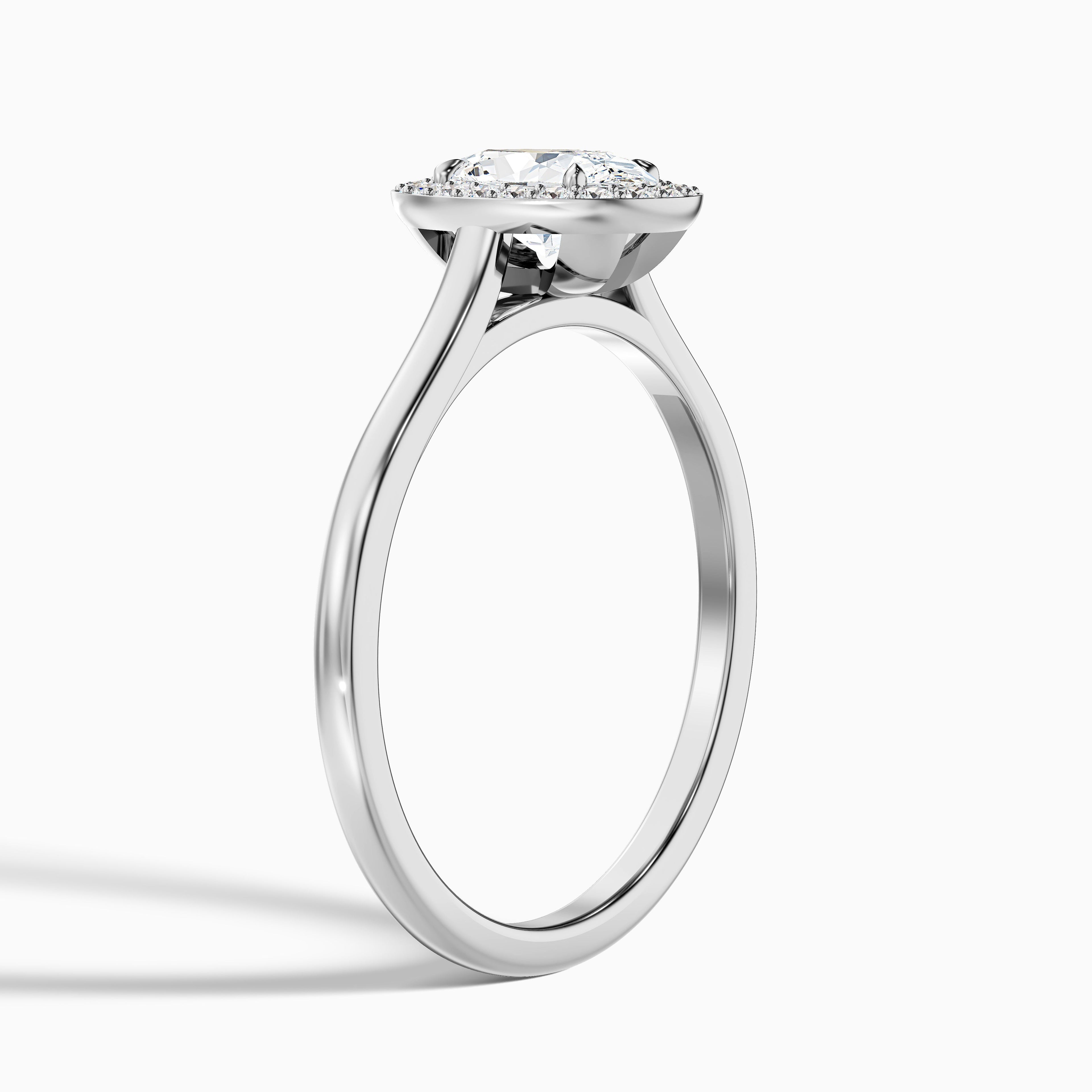 Kyra 4 Carat Oval Cut Halo Moissanite Diamond Ring in 18k Rose Gold