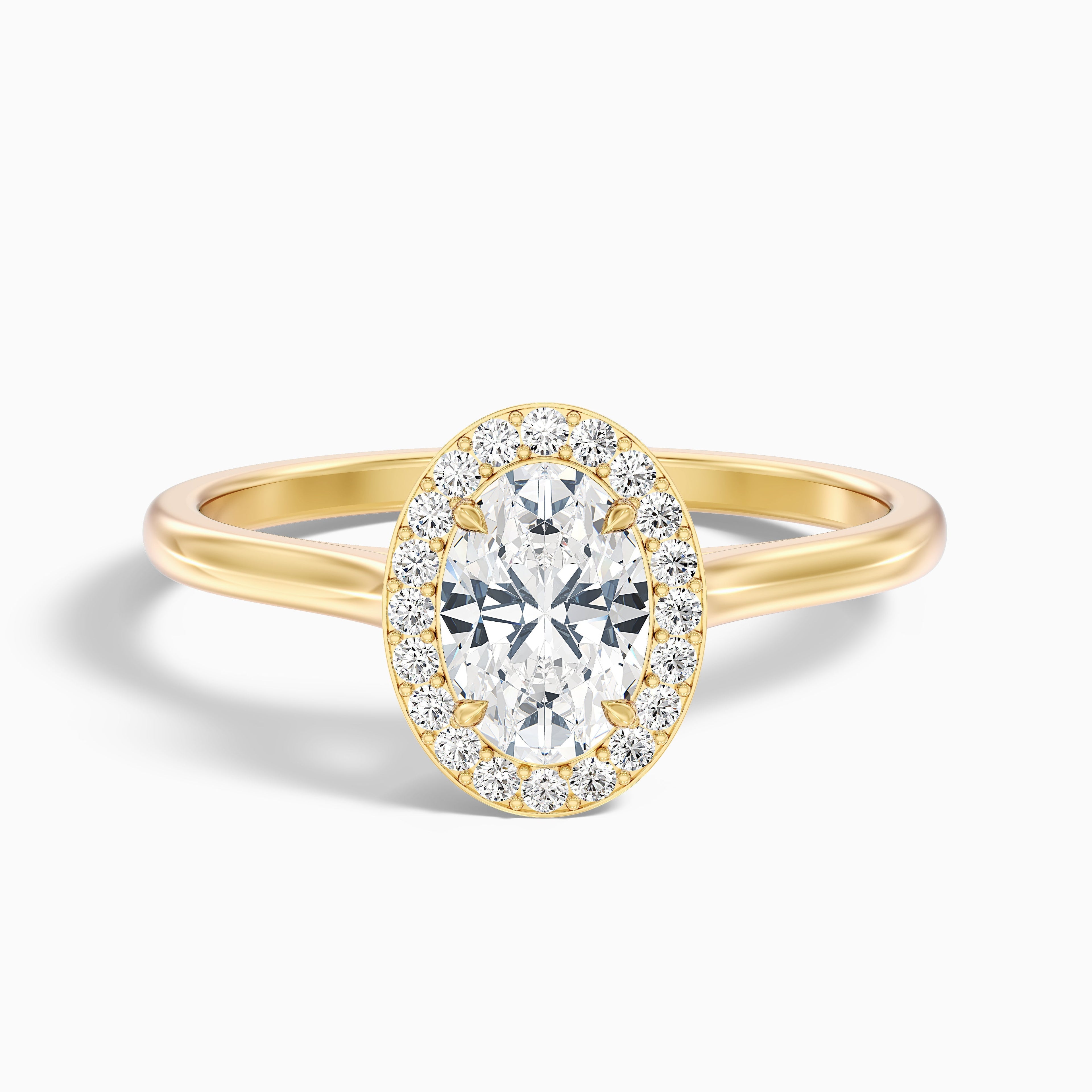 Carol 1.5 Carat Oval Cut Halo Lab Grown Engagement Ring in 925 Sterling Silver